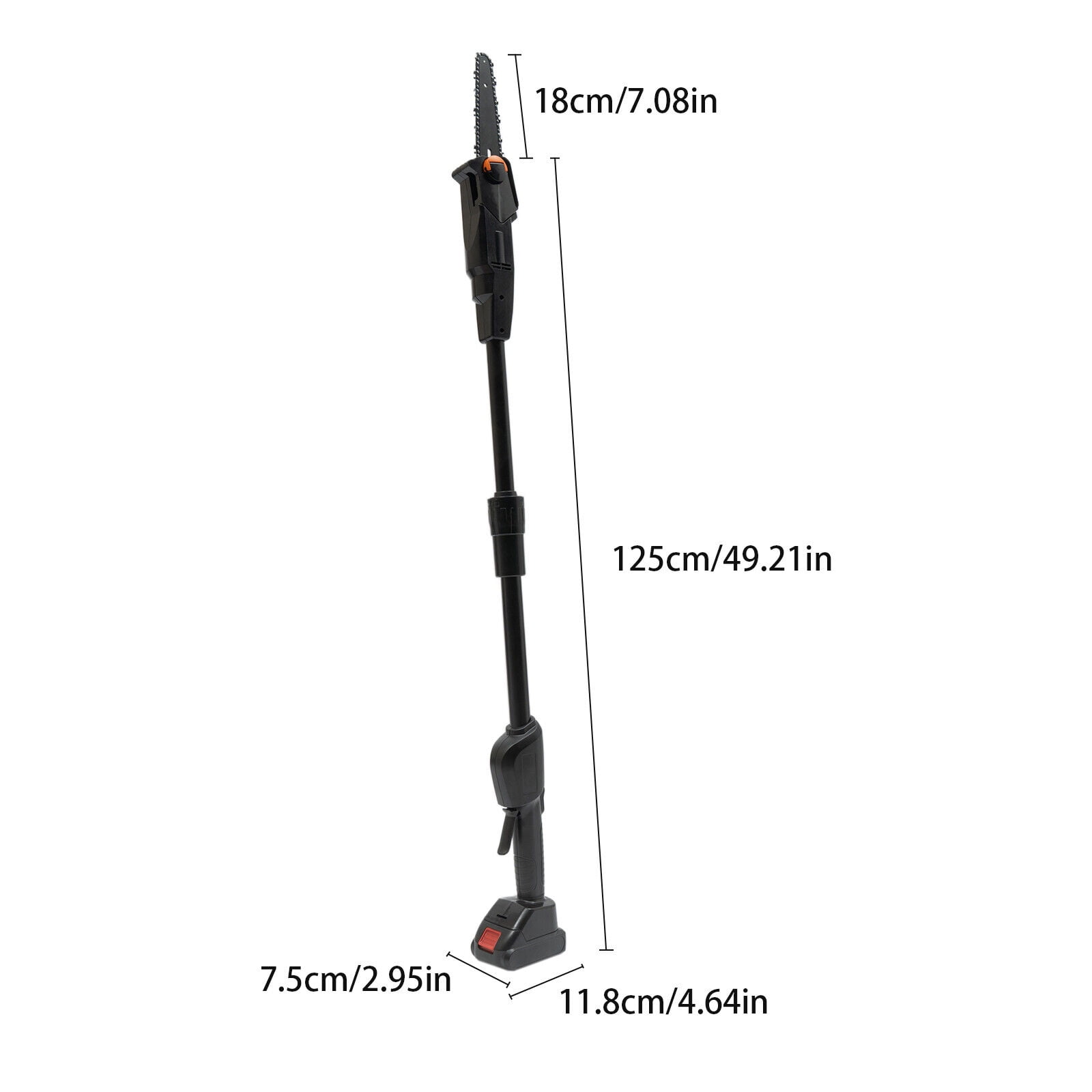 Generic Cordless Electric Pole Chainsaw Extendable Tree Pruner (Black, 4.1 ft) r04ei