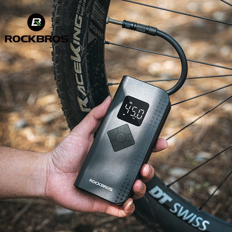 ROCKBROS Electric Bike Air Pump Portable Wireless 150 PSI Inflator (Black, 0.9 lb) qtsvv