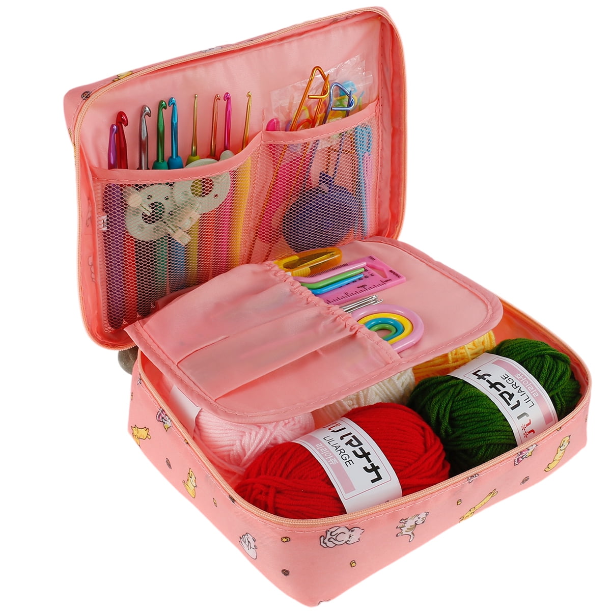FUYGRCJ 59-Piece Crochet Starter Kit with Ergonomic Hooks and Yarn (59 Pieces) 25de4