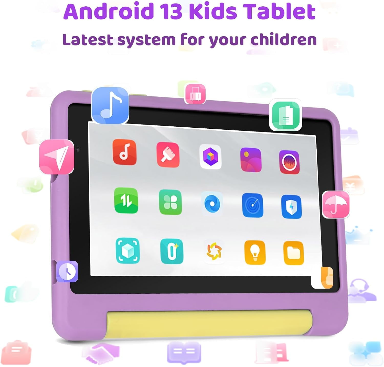 AEEZO Kids Tablet 7 in Android 13 Learning Device with Parental Control and Protective Case (Purple, 64GB) phayl