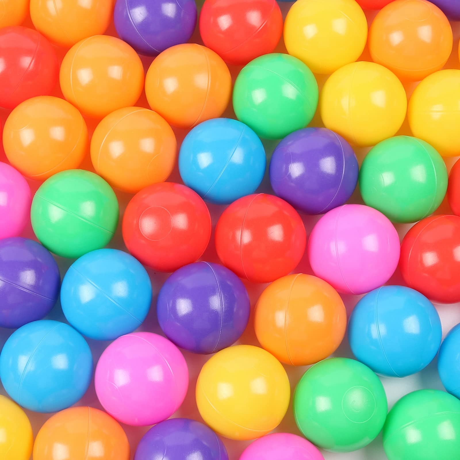 SCEINRET Plastic Ball Pit Balls for Kids, Crush-Proof Ocean Play Balls for Indoor and Outdoor Activity (Multi-Color, 100 Pack) fta8q
