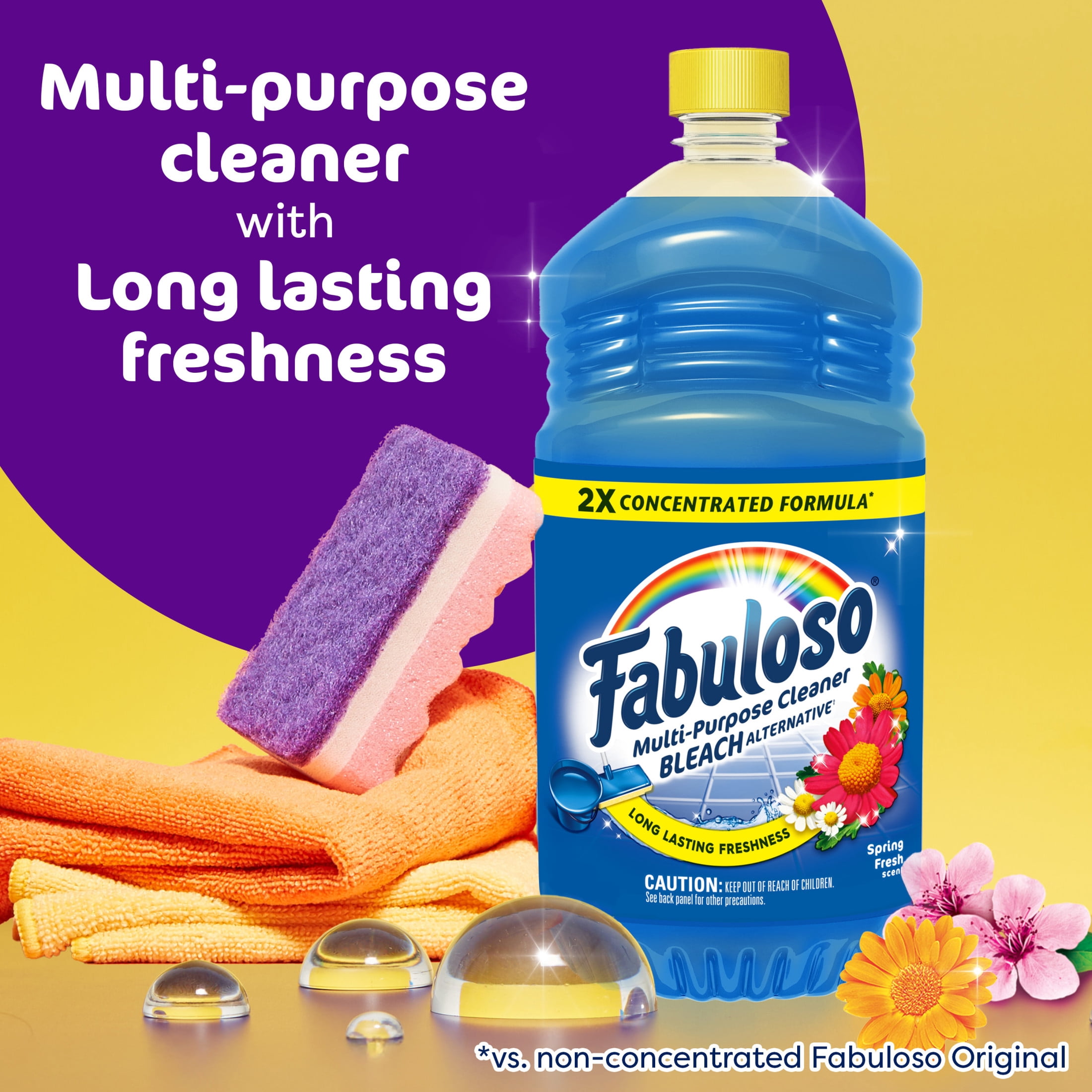Fabuloso 2X Multi-Purpose Cleaner, Bleach Alternative, Spring Fresh Scent (56 fl oz) e3e2l