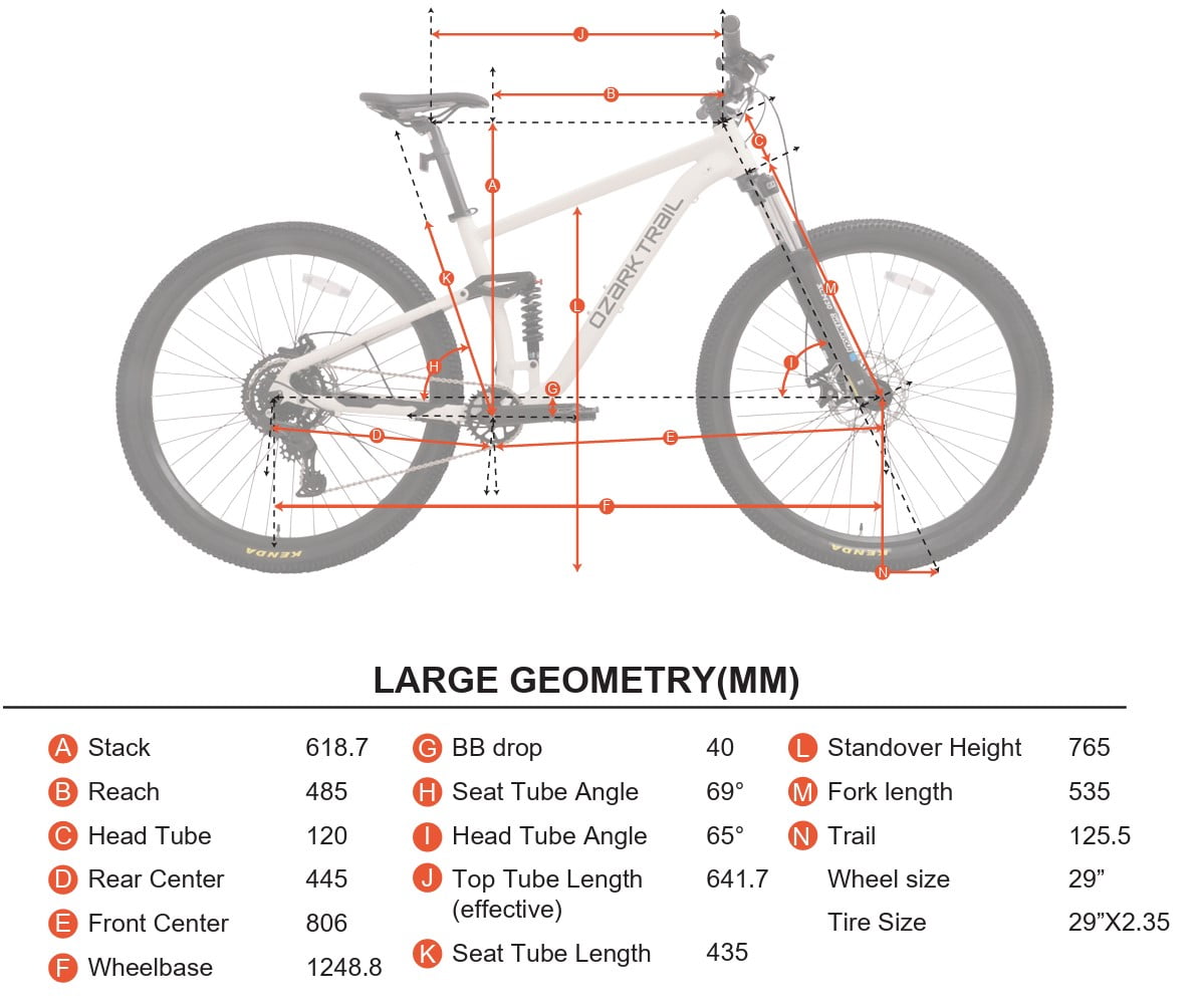 Ozark Trail 29 in FS.2 Slalom Full Suspension Mountain Bike (Off-White, Large Frame) f47h4