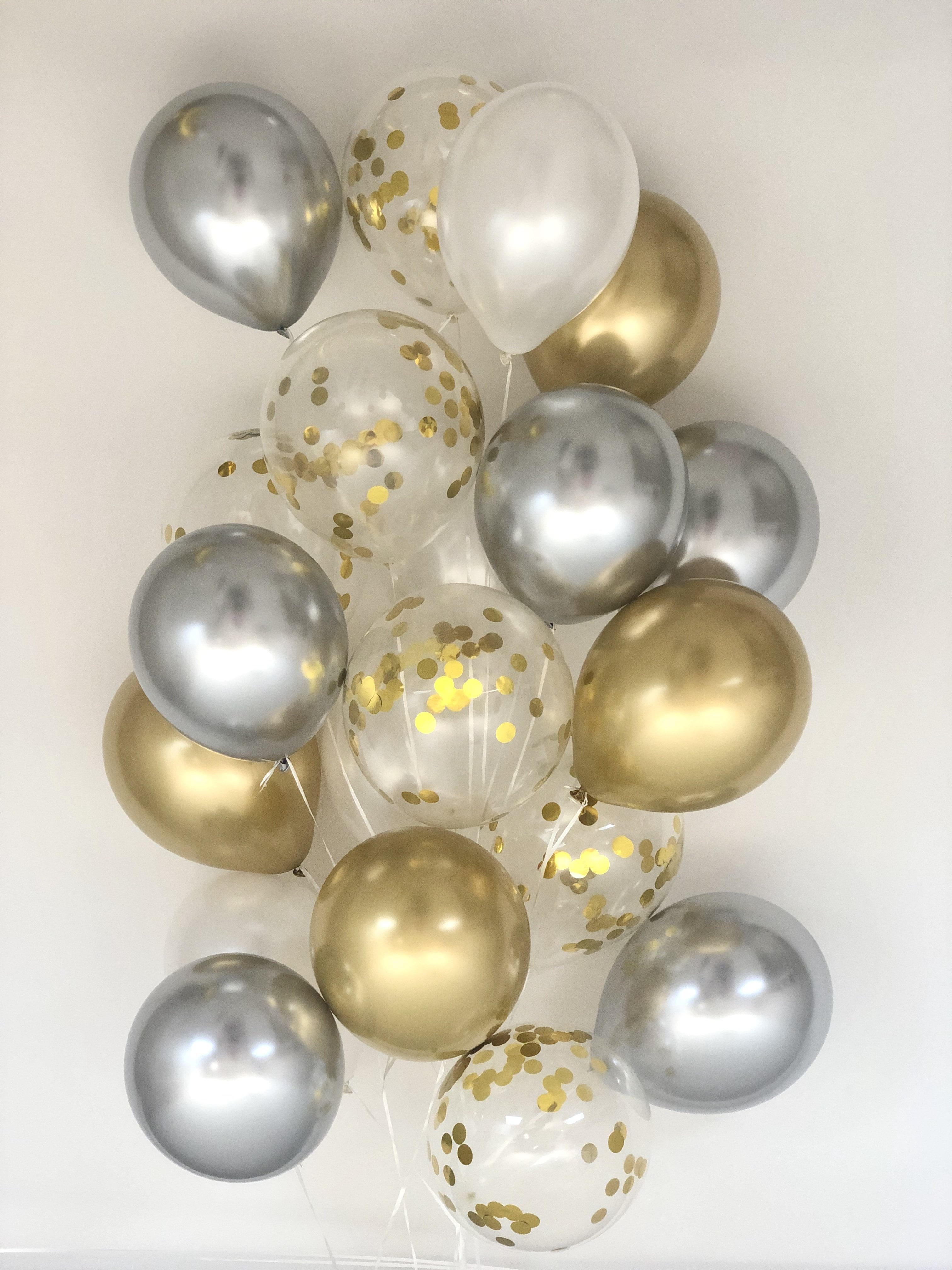 Sweet Moon Latex Party Balloons Bouquet for Baby Shower and Wedding Decor (Metallic Gray, 20 Count) gbzpa