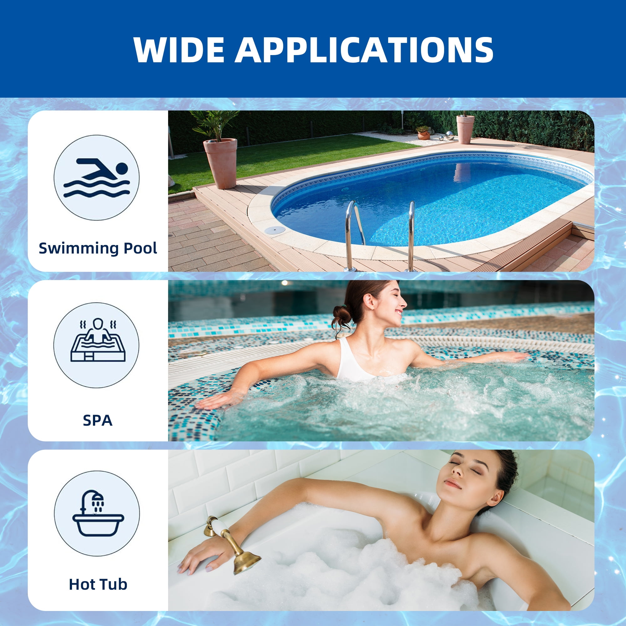 EASYTEST 7-in-1 Pool and Spa Water Quality Test Strips, Accurate pH, Chlorine, and Hardness Testing (150 Strips) 73srx