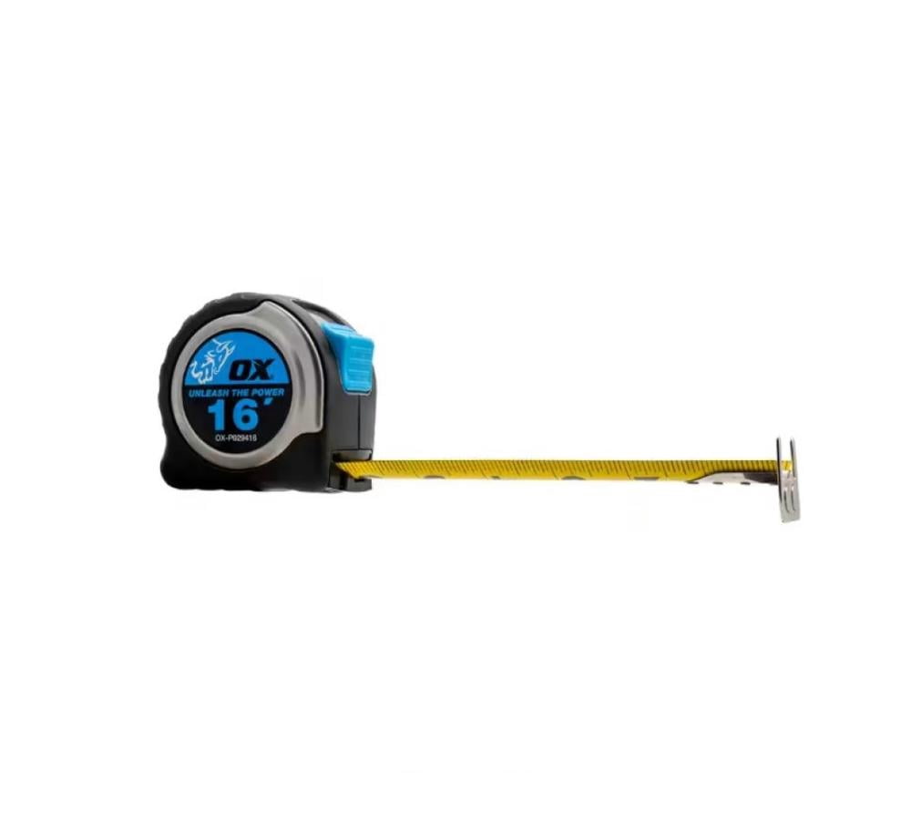 OX Tools USA Pro Magnetic Hook Tape Measure (Stainless Steel, 16 ft) oi9ul
