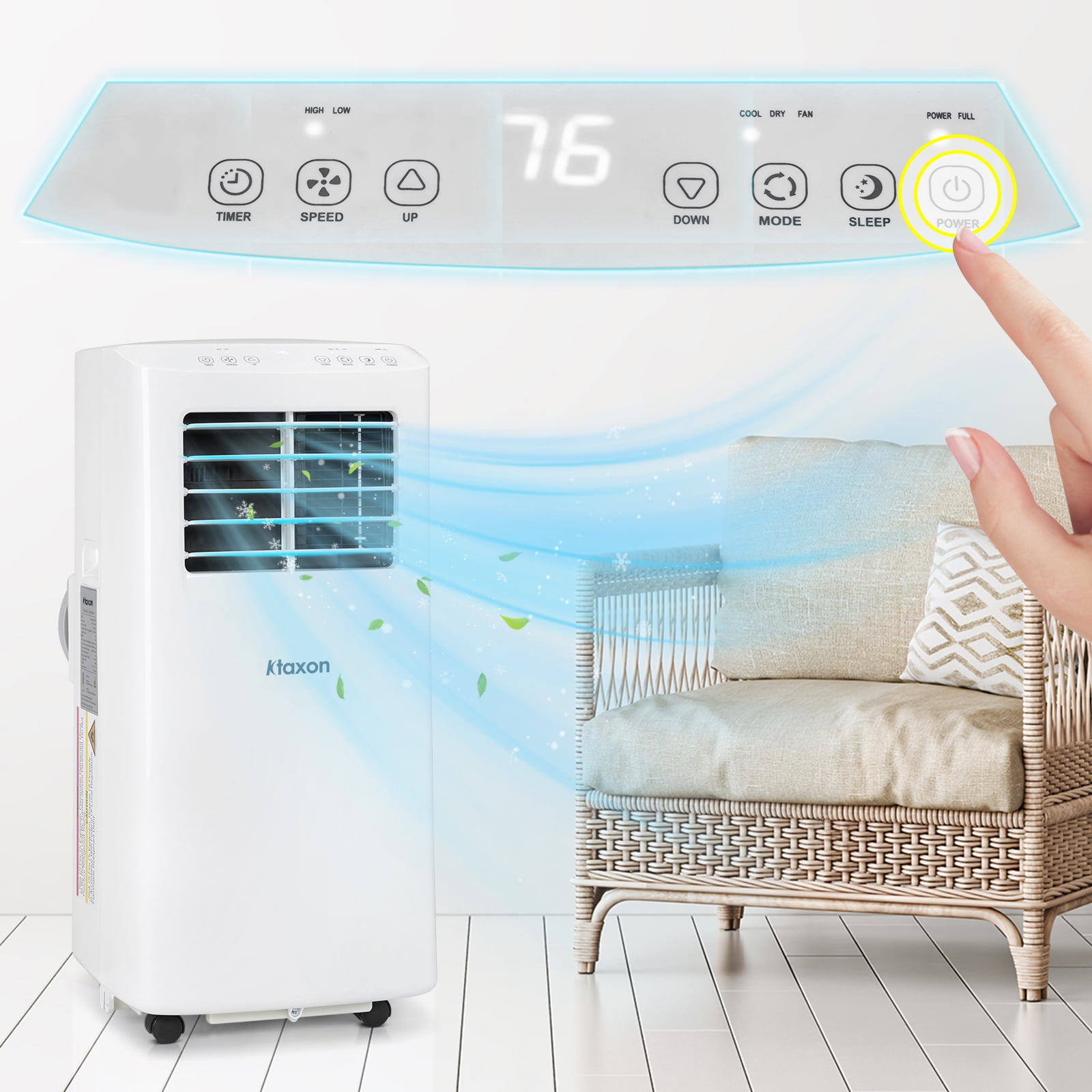 Ktaxon Portable Air Conditioner and Dehumidifier with Remote Control and Window Kit (White, 300 sq ft) oegz6
