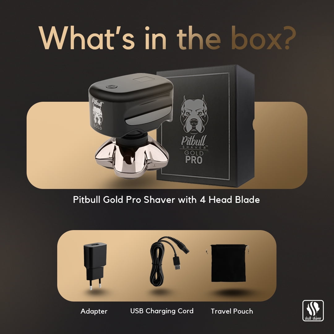 Skull Shaver Pitbull Gold PRO Electric Head Shaver and Baby Beast Trimmer Combo Set (Gold, 2-Piece Kit) tdqb4