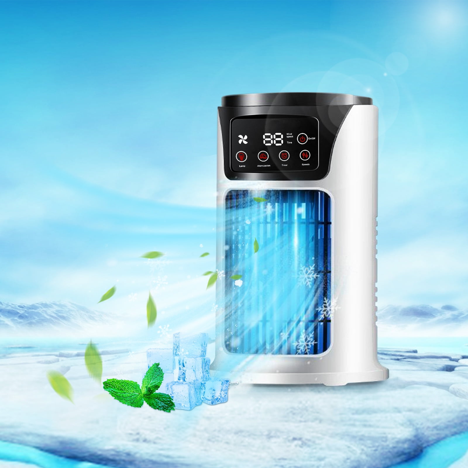 WEMDBD Portable Mini Air Conditioner Cooling Fan for Bedroom and Office (White, 10.14 fl oz) xiv6y