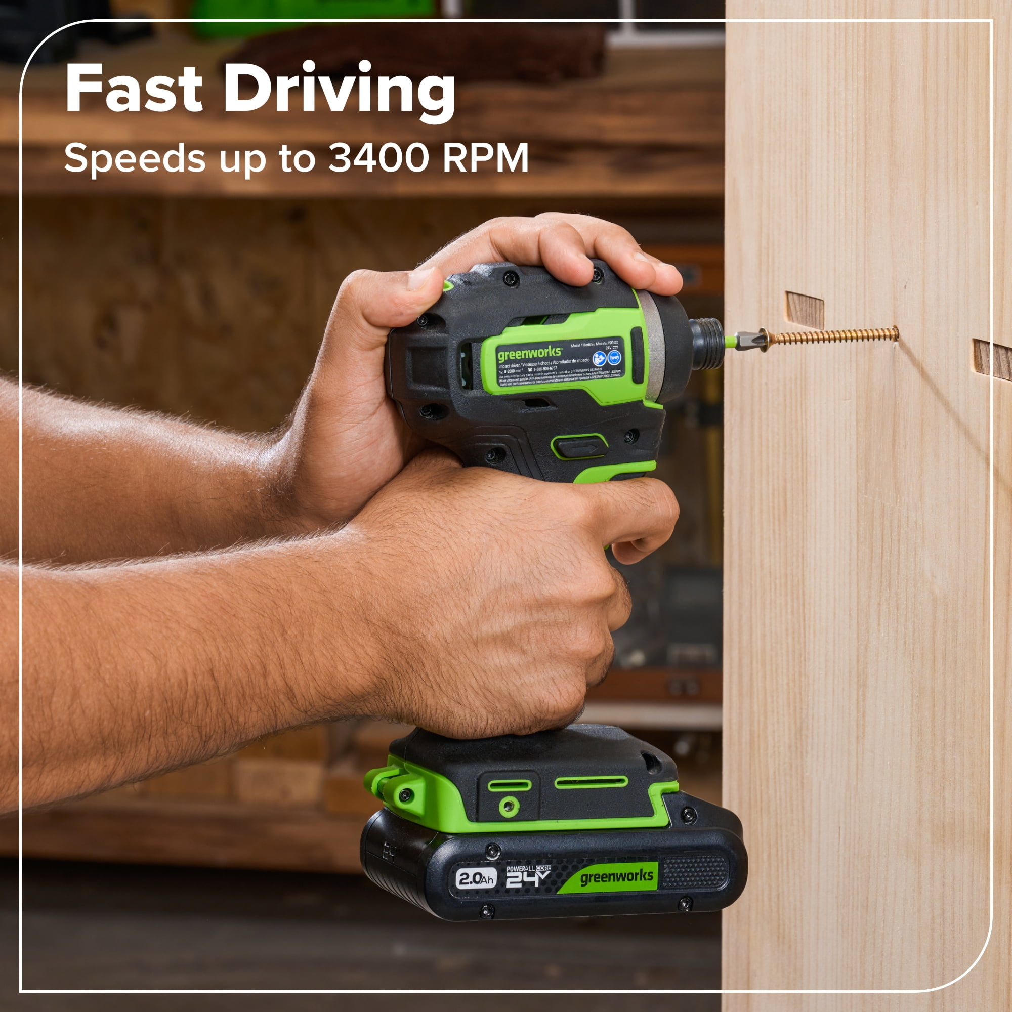 Greenworks 24V Cordless Brushless 4-Piece Power Tool Combo Kit with Drill, Impact Driver, Circular Saw, Flashlight, Batteries, and Charger (Green) gr6y7