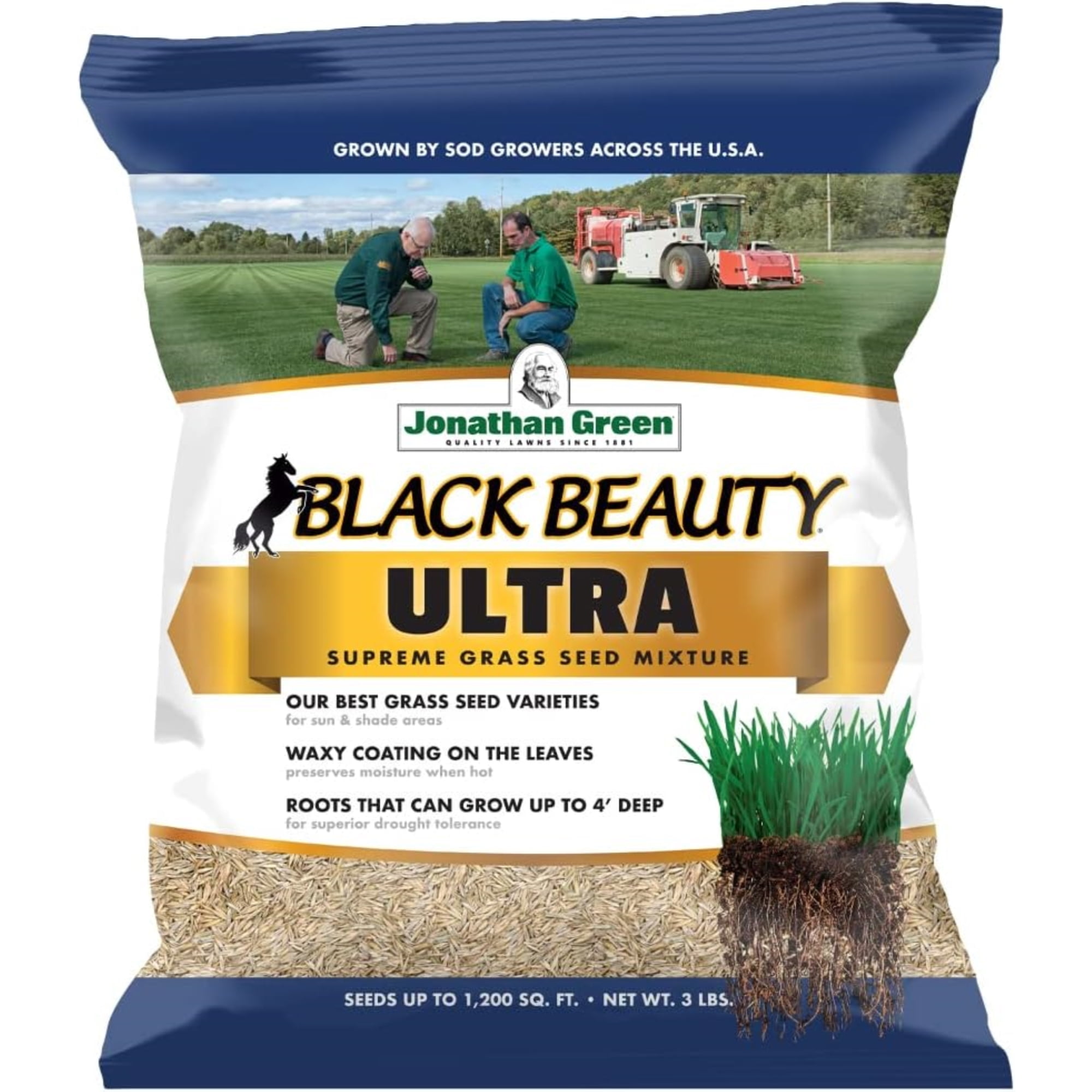 Jonathan Green Black Beauty Ultra Grass Seed for Sun and Shade (Green, 3 lb) 5qlwf