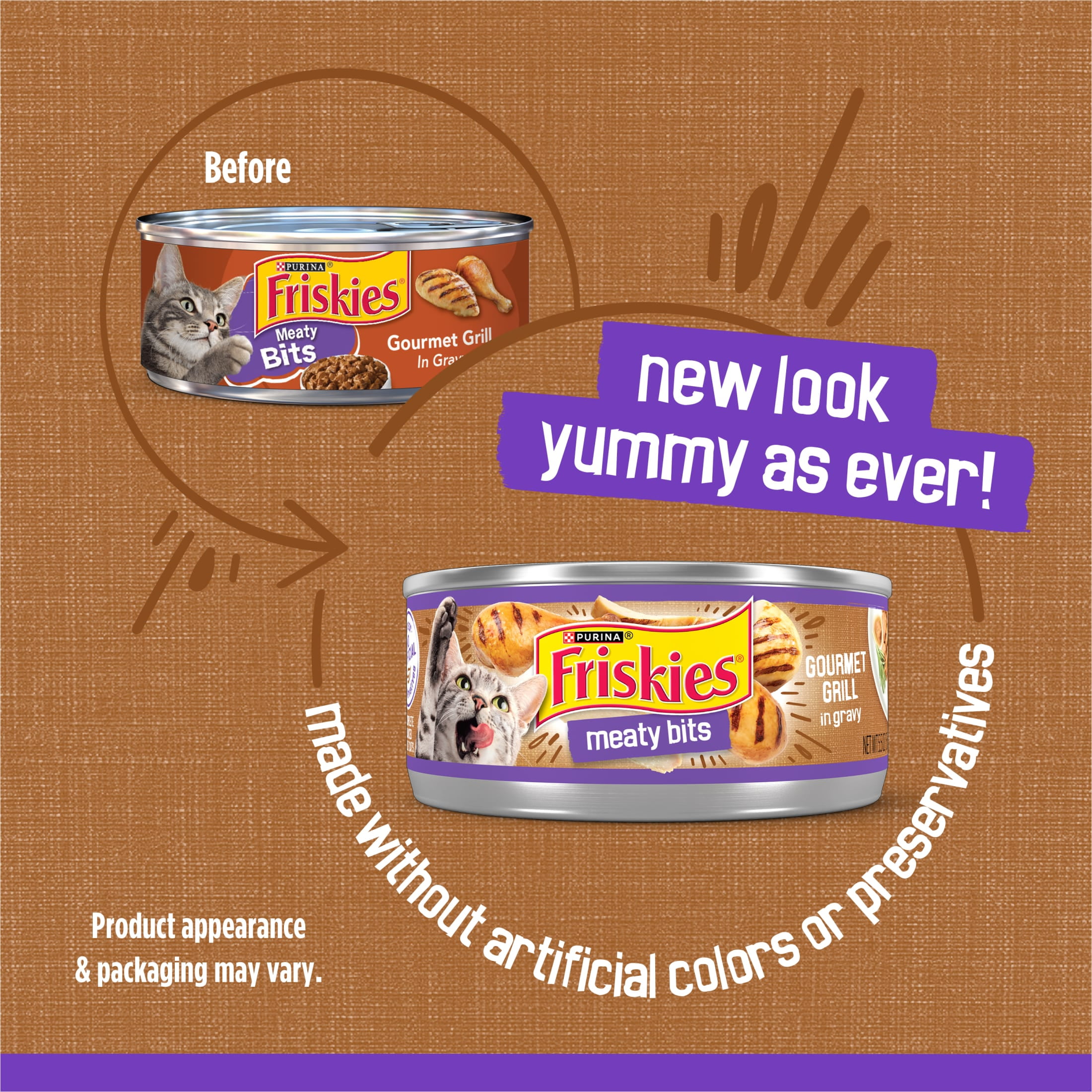 Friskies Meaty Bits Gourmet Grill Wet Cat Food in Gravy (5.5 oz) 8z0be