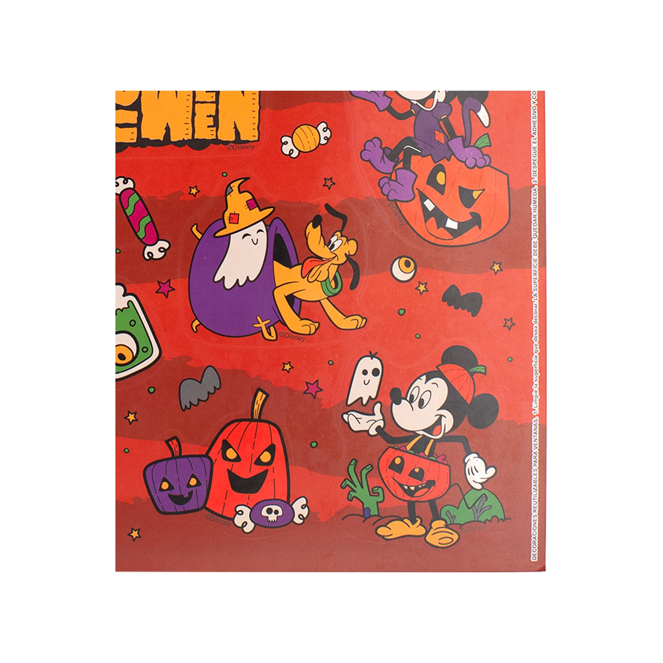 Ruz Disney Mickey Halloween Static Cling Wall and Window Decals (White, 16 Pieces) ell8d