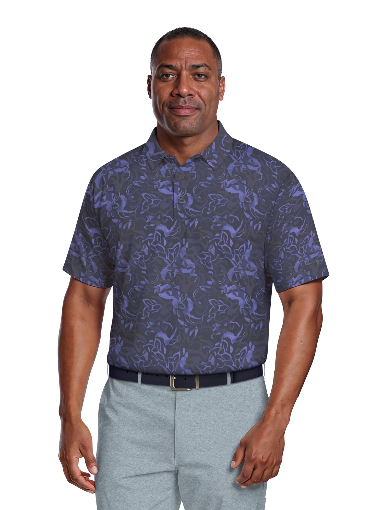 Ben Hogan Men's Performance Tropical Golf Polo Shirt (Blue, S) ha50e
