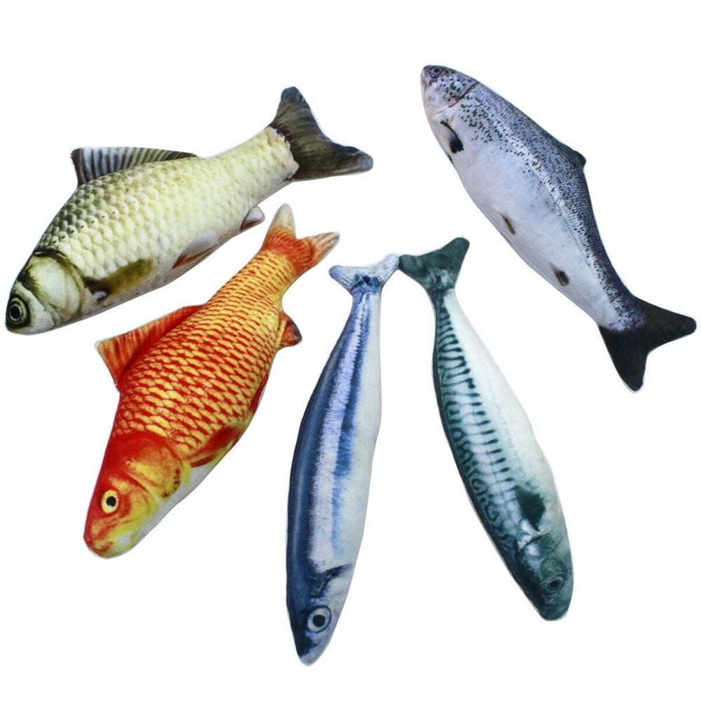 Generic Catnip Fish Toys Interactive Plush Pillows for Cats (Multi-Color, 5 Pack, 7.87 in) izjj7