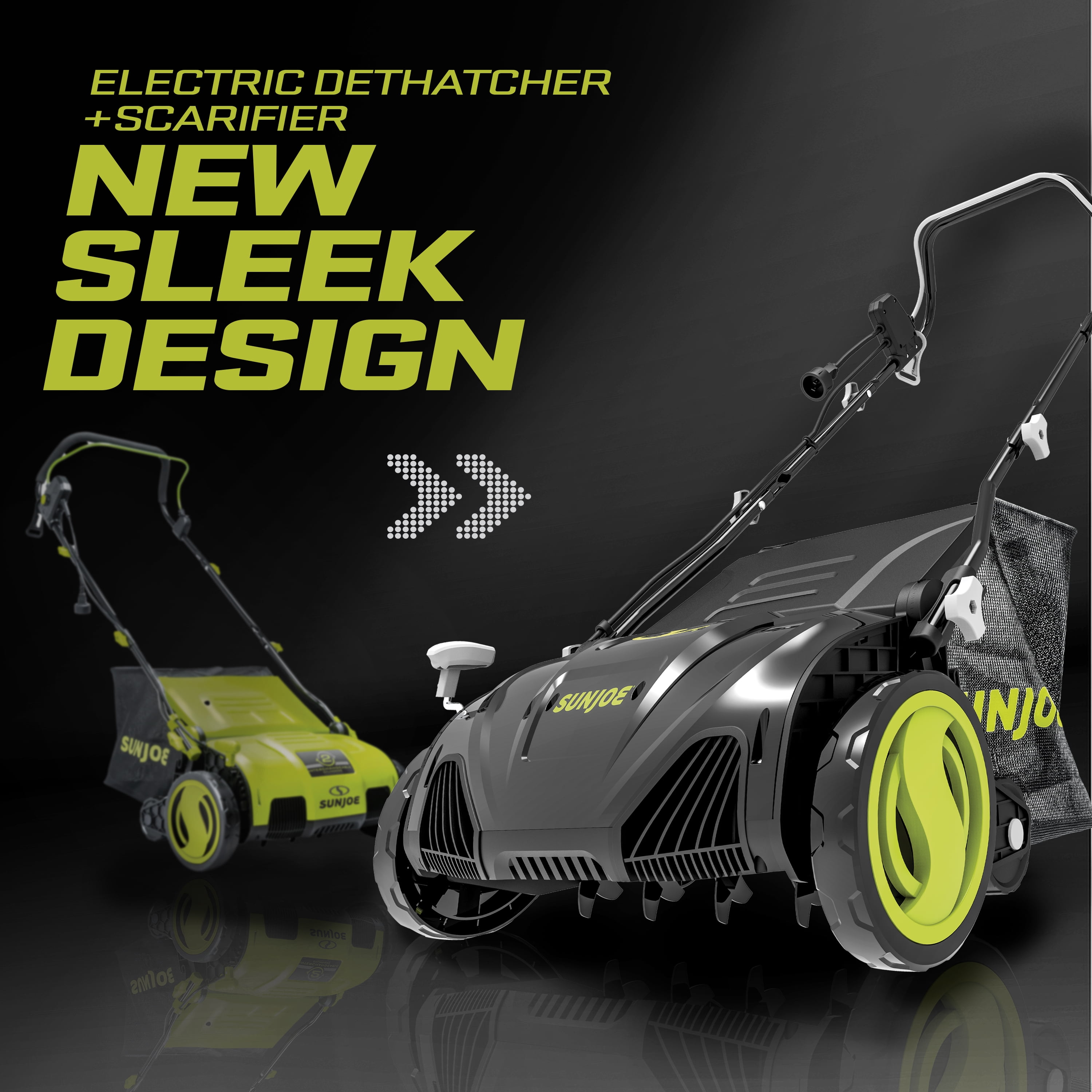Sun Joe AJ805E Electric Lawn Dethatcher and Scarifier, 13-Amp Motor, 15-Inch Cutting Width (Green) kjv9c