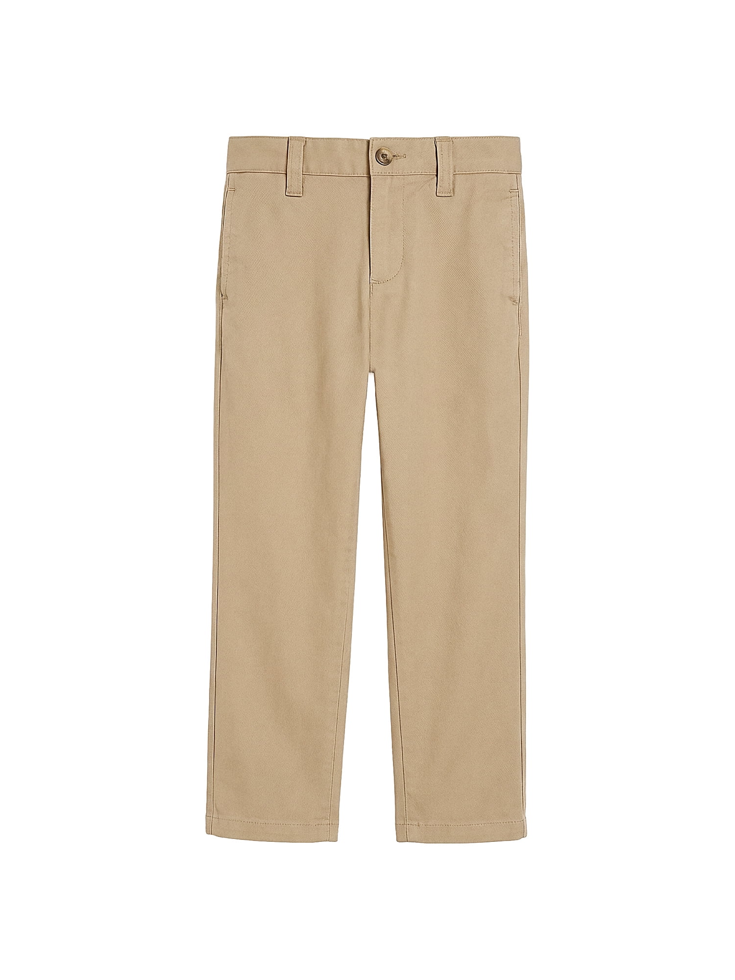 Wonder Nation Boys School Uniform Flat Front Performance Pants (Beige, Size 10) 634qy