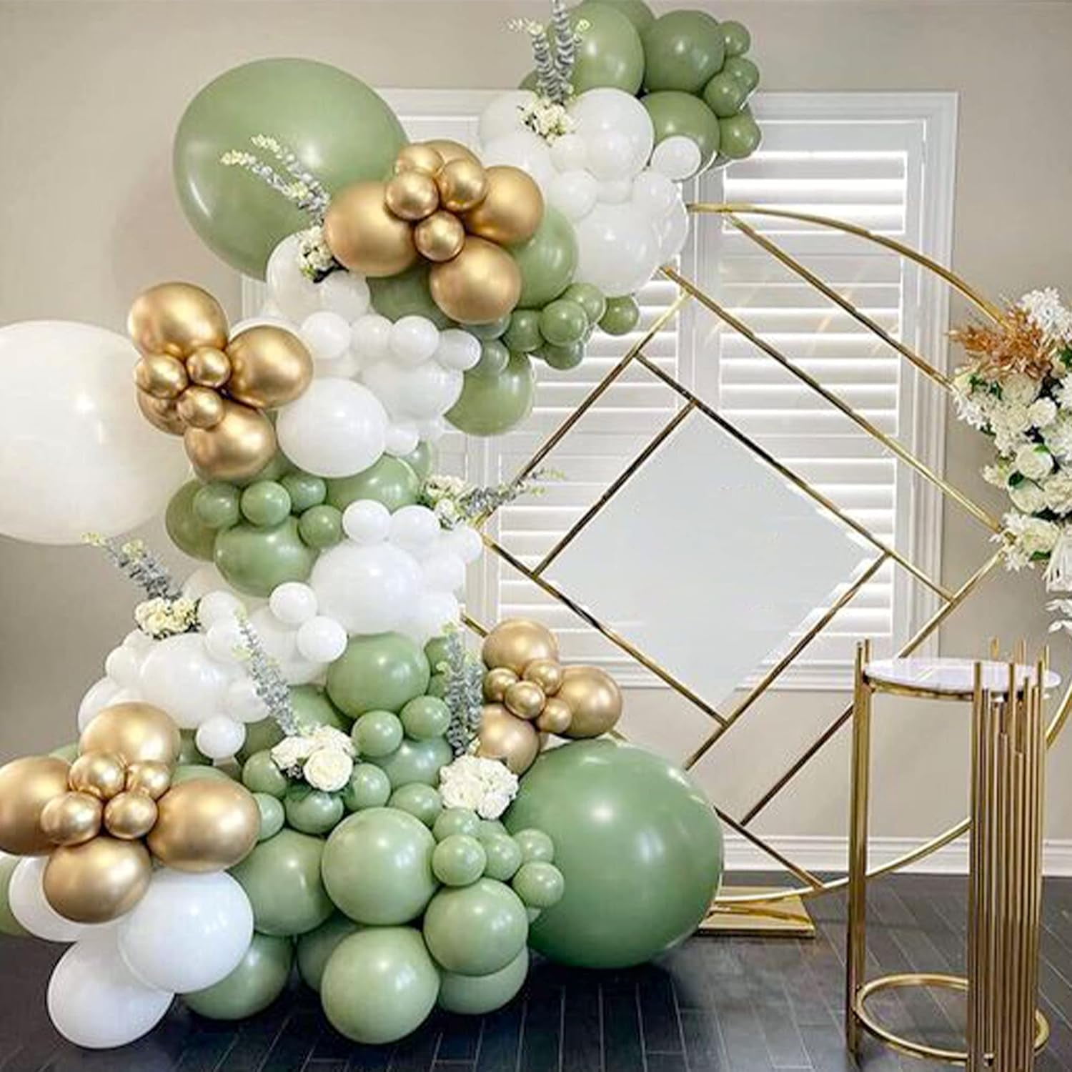JOYYPOP Sage Green Balloon Garland Arch Kit (Sage Green, 129 Piece Set) bnk0n