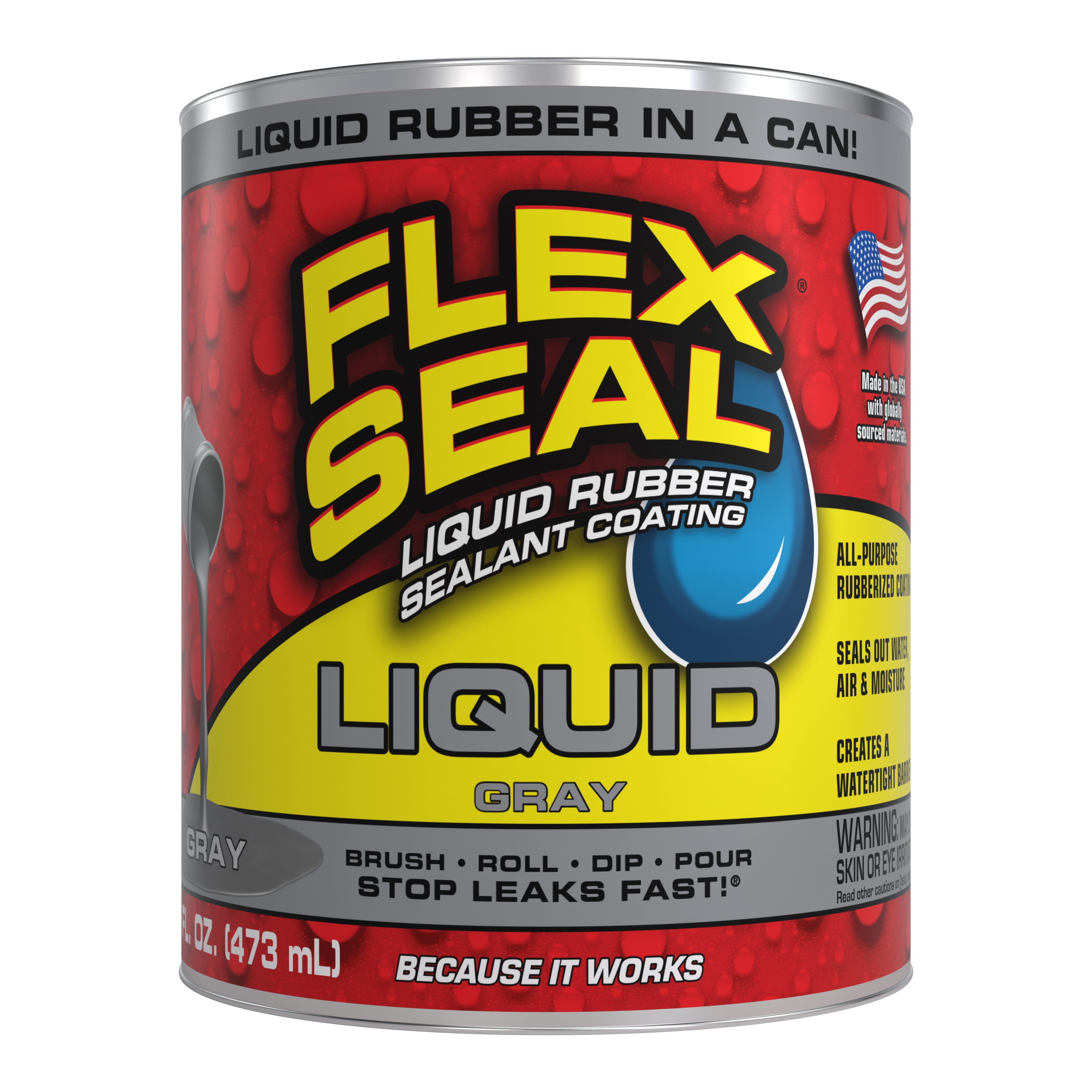 Flex Seal Liquid Rubber Sealant Coating (Gray, 16 oz) s4ouh