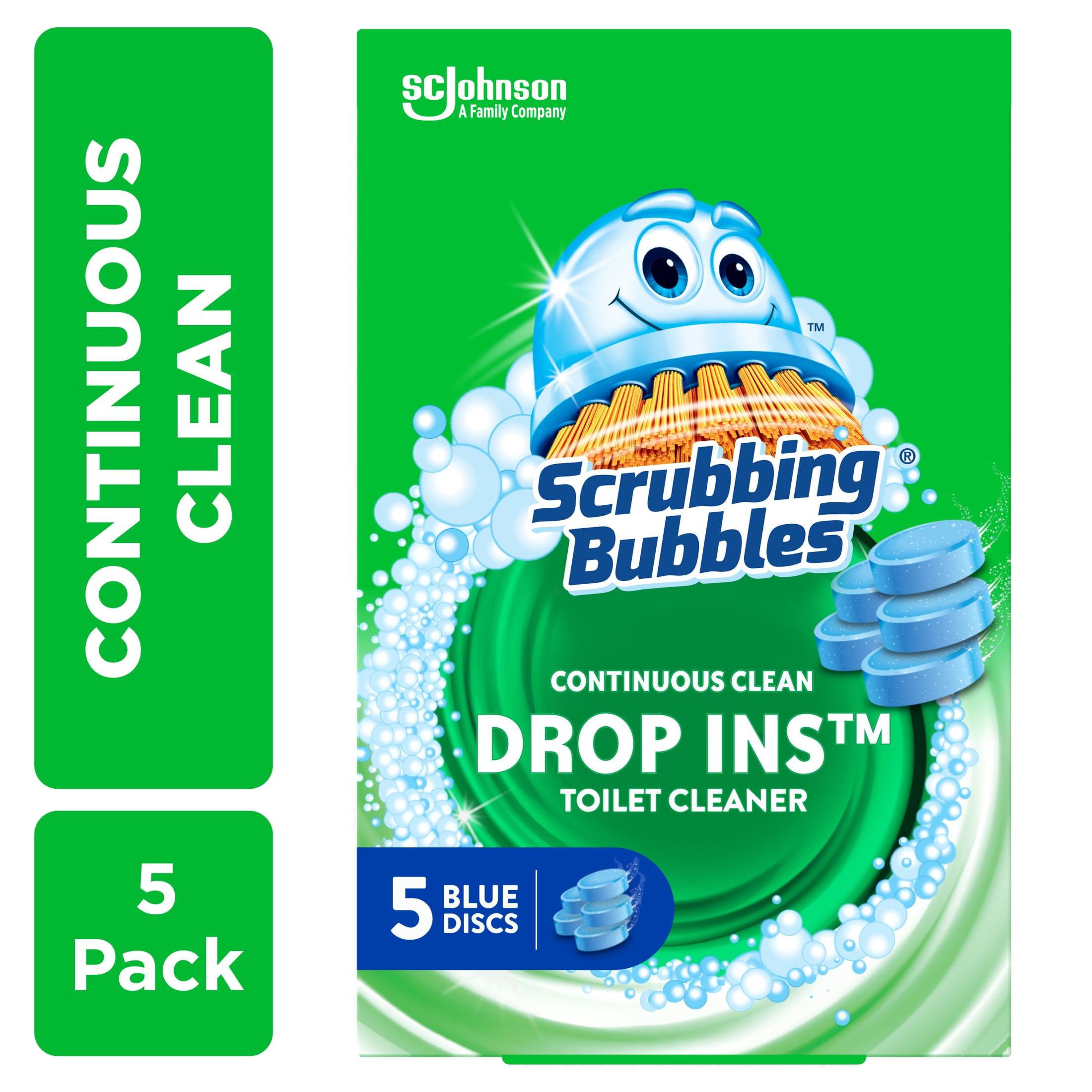 Scrubbing Bubbles Continuous Clean Toilet Bowl Cleaner Tablets (Blue, 6 Pack, 7.05 oz) bcel0