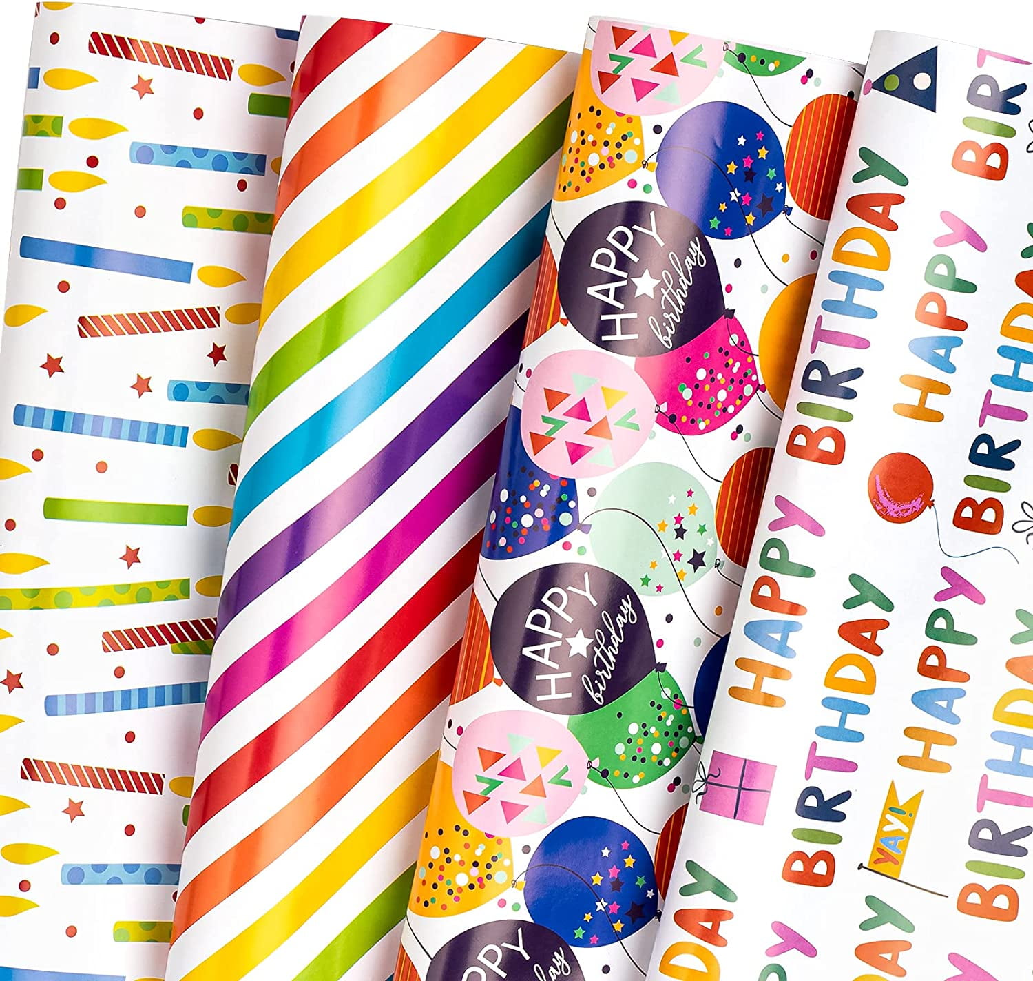 WRAPAHOLIC Birthday Wrapping Paper Set with Gift Tags (Multicolor, 12 Sheets, 19.7 in x 27.5 in) 9v3tu