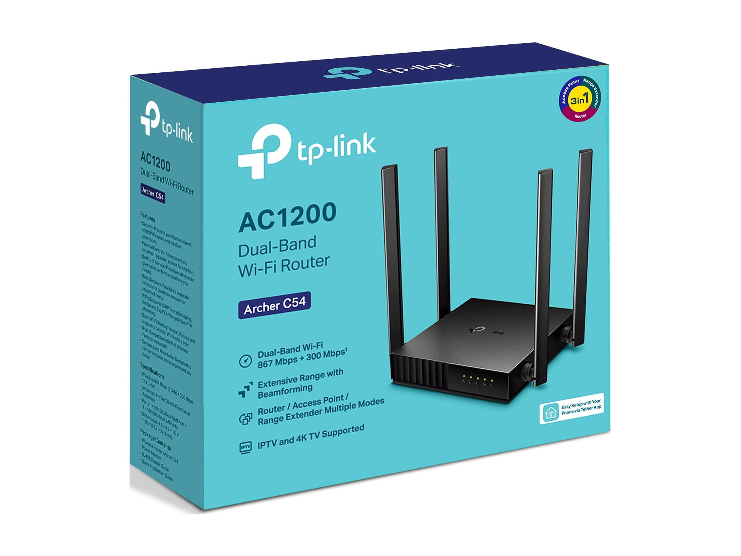 TP-Link Archer C54 AC1200 Dual-Band WiFi Router, High-Speed MU-MIMO Wireless Internet Access (4.5 in) vy5w1