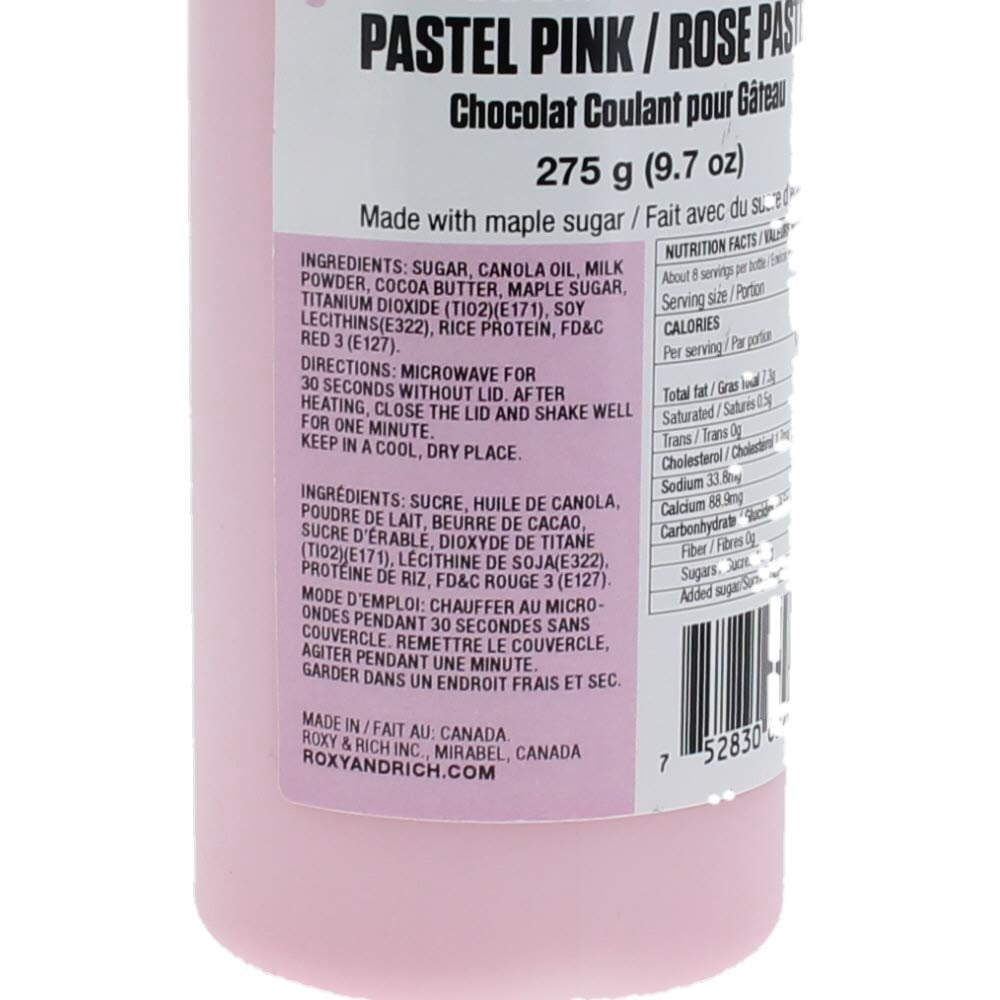 Roxy & Rich Chocolate Cake Drip, Pastel Pink Edible Decorating Icing (2.5 oz) o0vts