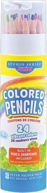 Peter Pauper Press Studio Series Junior Colored Pencils (Artist Grade, 24-Count) hr8di