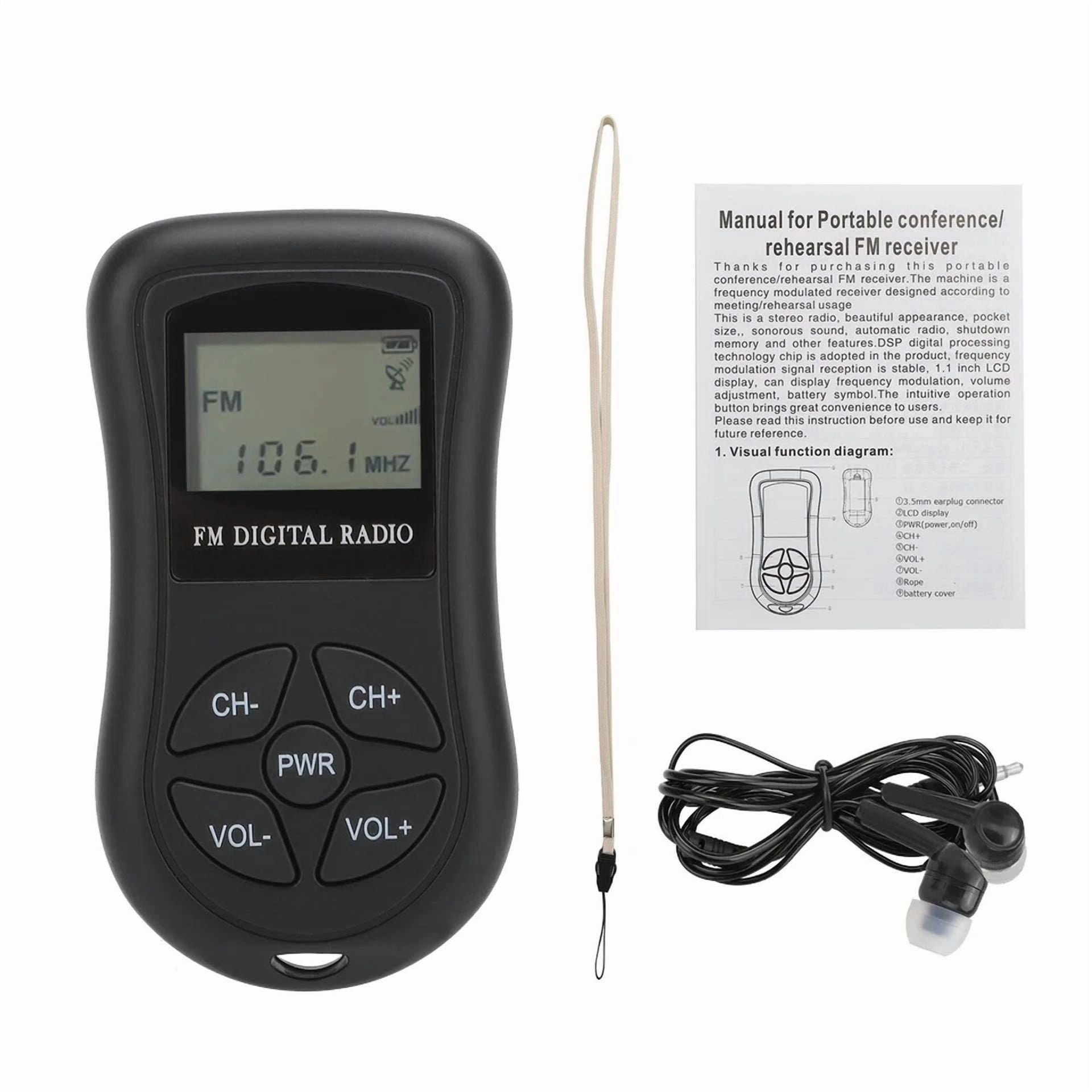 Rhea FM Radio Receiver with DSP Stereo Audio and Earphones (Portable, 8µv Sensitivity) pgyst
