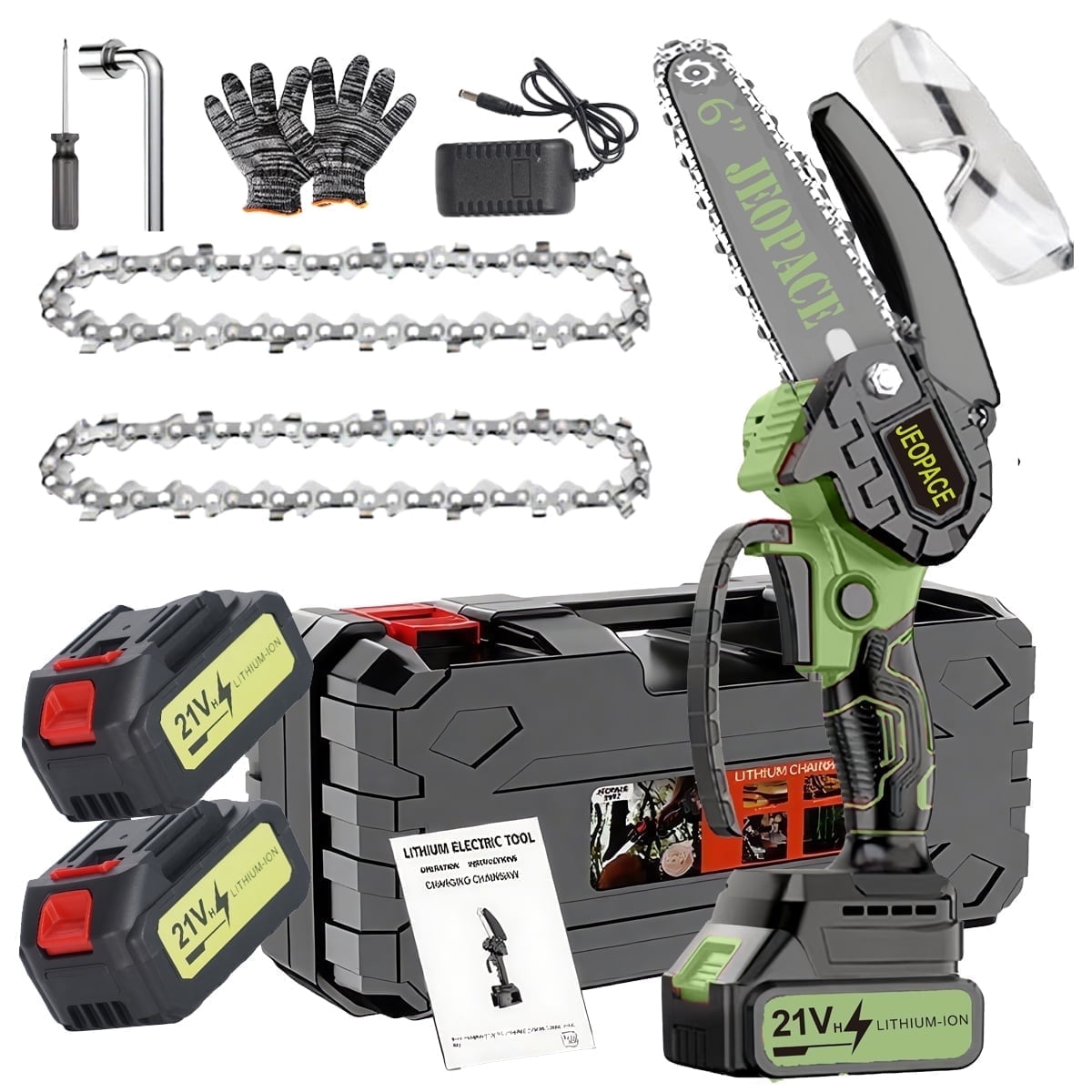 NAUDHENM Mini Electric Chainsaw, Cordless Handheld Tree Cutter for Yard Work, Lightweight Pruning Tool with Safety Lock (1 Pack) vvwzi