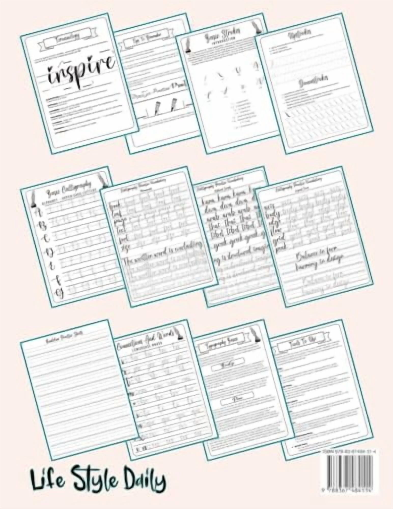 Life Daily Style Calligraphy Workbook: Simple Modern Handwriting Practice Guide (Paperback) 1tuhg - Image 2