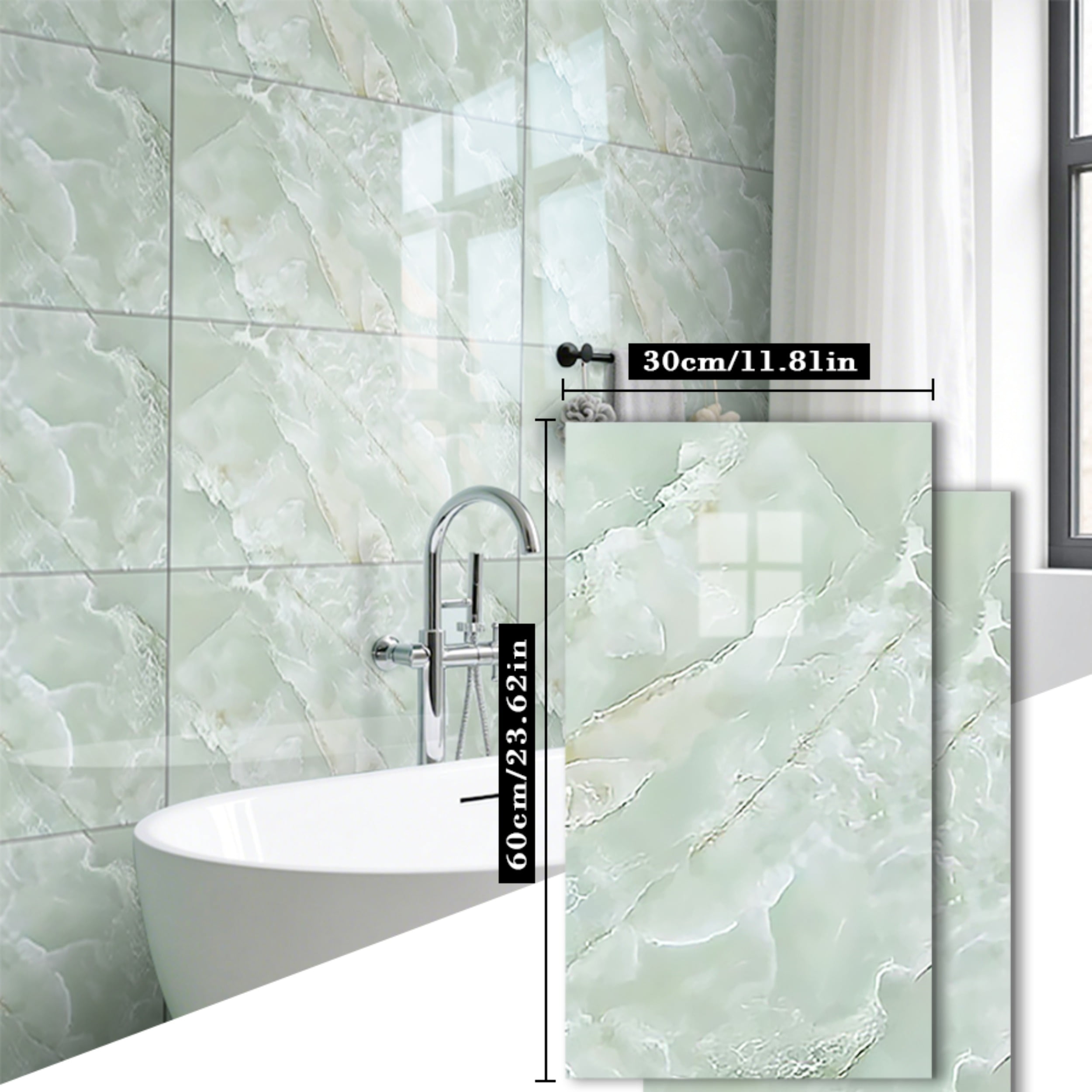 Generic Peel and Stick Wall Panels (Marble Pattern, 12 in x 12 in) 8in07