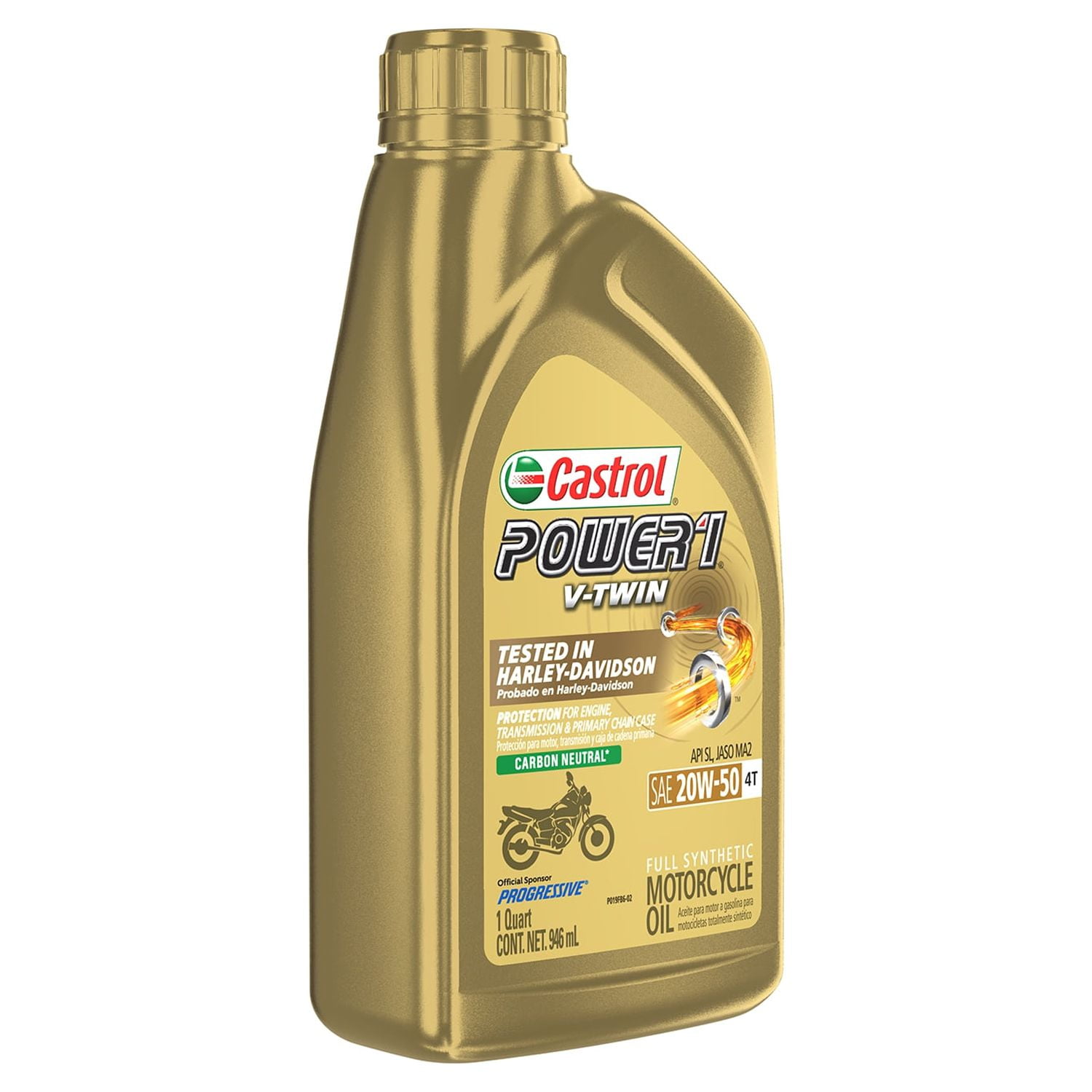 Castrol Power1 V-Twin 4T 20W-50 Full Synthetic Motorcycle Oil (32 fl oz) pkk9d