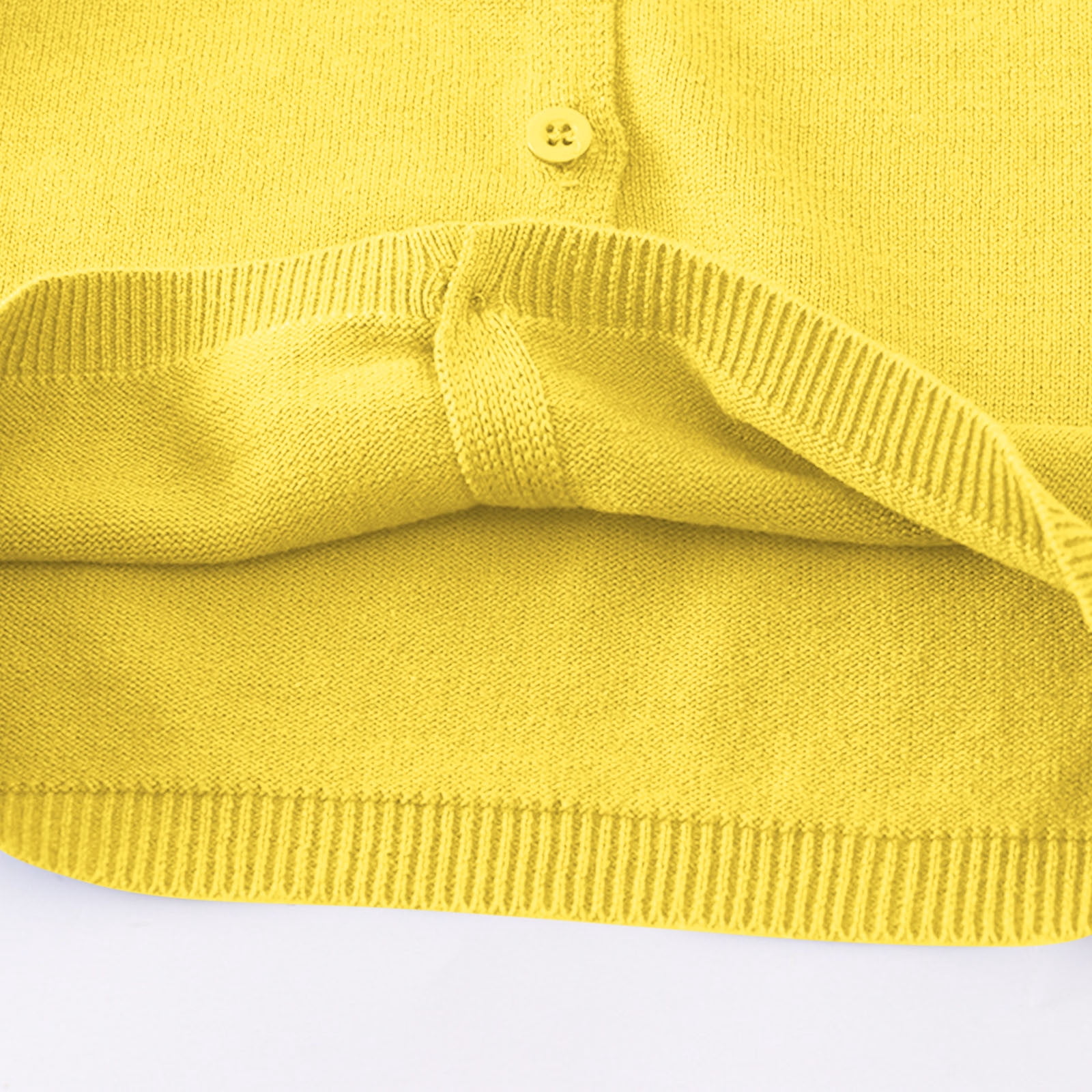 FAIWAD Kids Crewneck Button Front Cardigan Sweater (Yellow, 6-7 Years) q0eb2