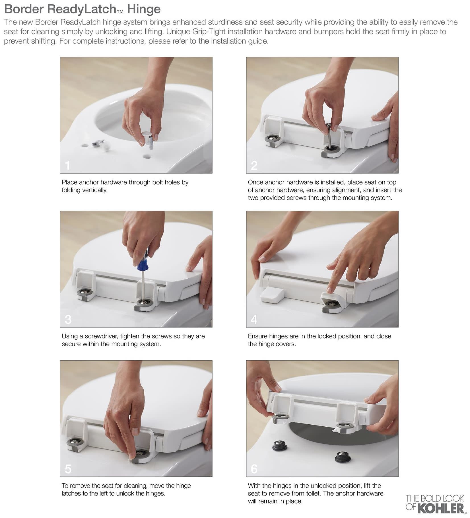 Kohler Border Round Closed-Front Toilet Seat (White, 16.5 in) k4cmd