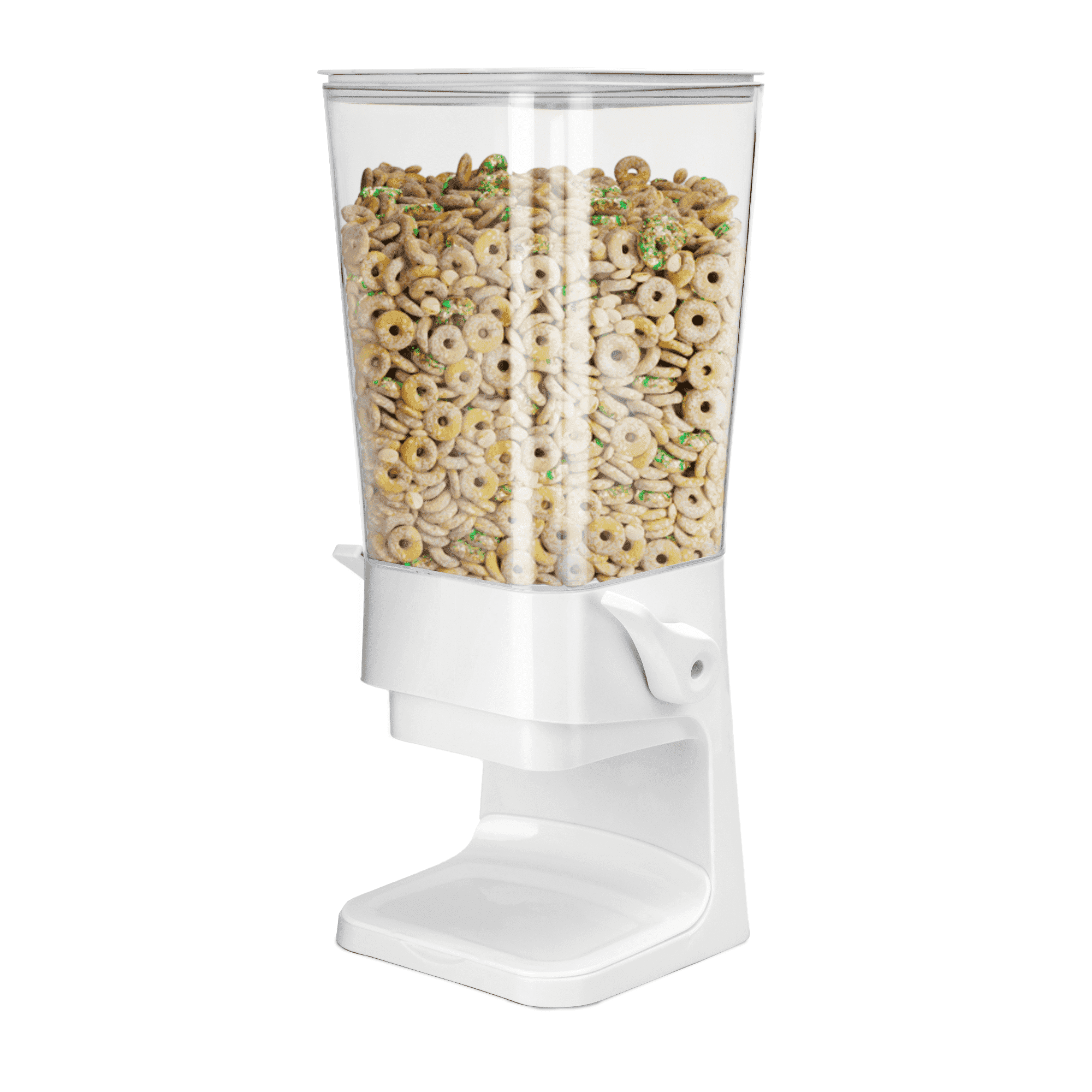 Kusmil Cereal Dispenser Countertop Storage Container for Dry Food, Rice, and Grains (White, 16.7 in x 6.3 in x 6.3 in) 2yraj