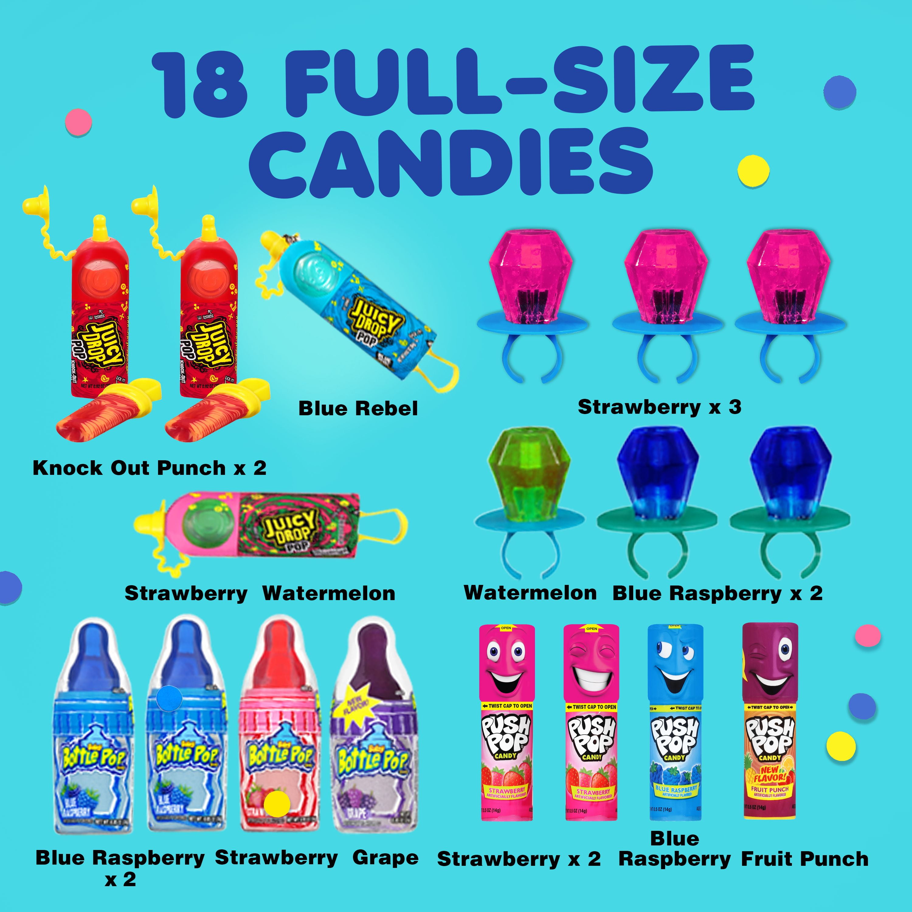 Bazooka Candy Brands Lollipop Variety Pack, Assorted Fruit Flavors (12.4 oz, 18 Pieces) mveor