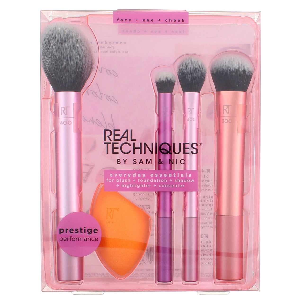 Real Techniques Everyday Essentials Makeup Brush and Beauty Sponge Set (5 Piece Set) 56jay