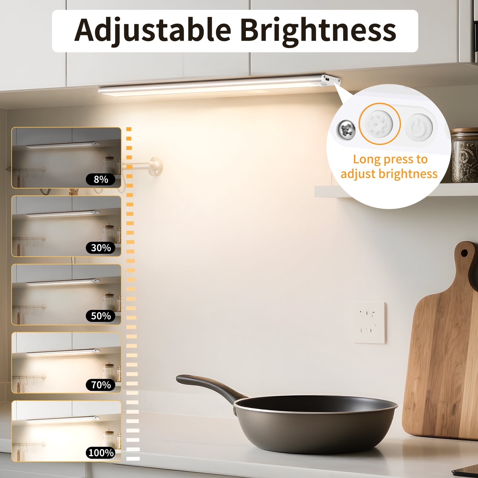 COSJM Under Cabinet Lighting 54 LED Motion Sensor Light Dimmable Magnetic Closet Lights (2 Pack) xdkli