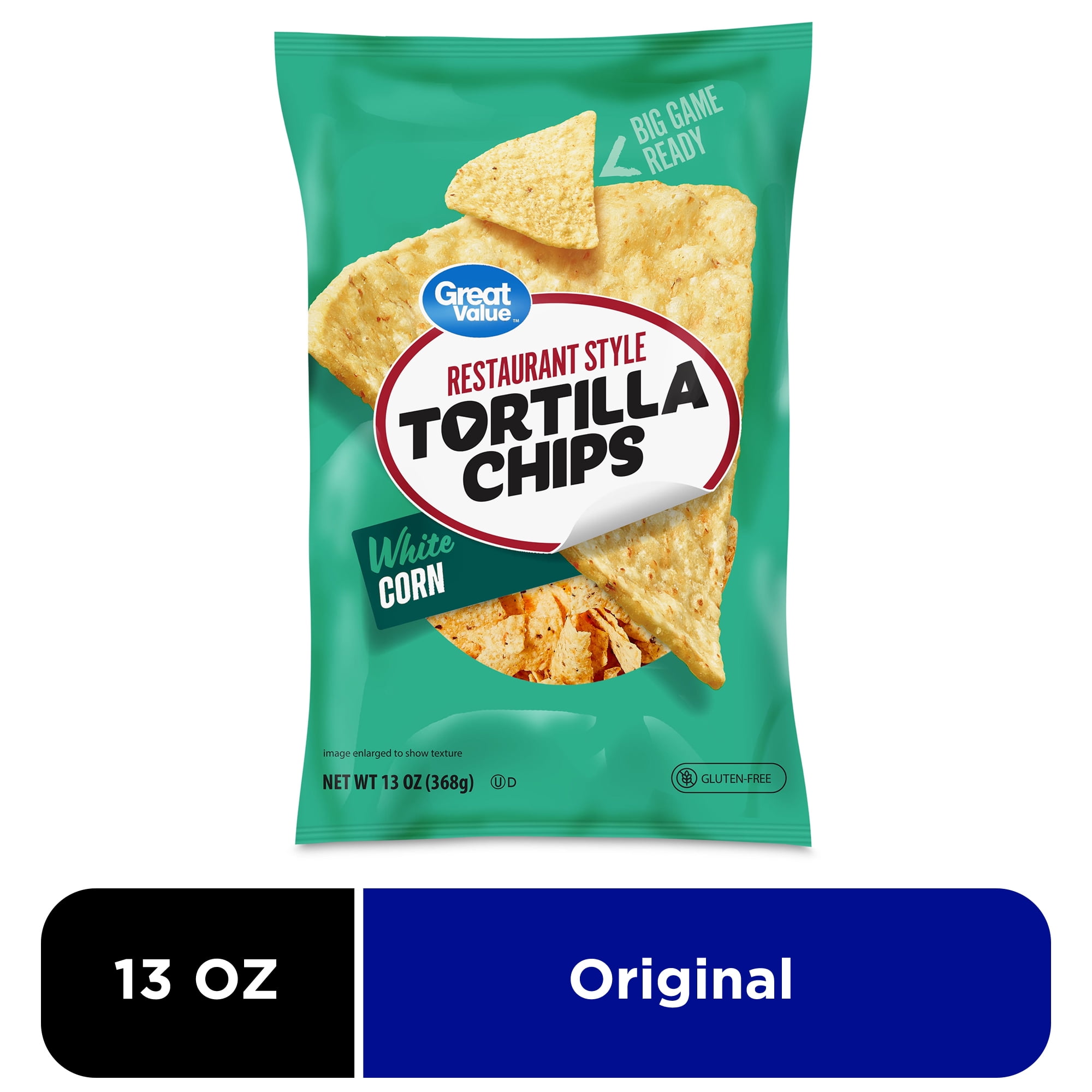 Great Value Restaurant Style White Corn Tortilla Chips (White, 13 oz) bmu7d