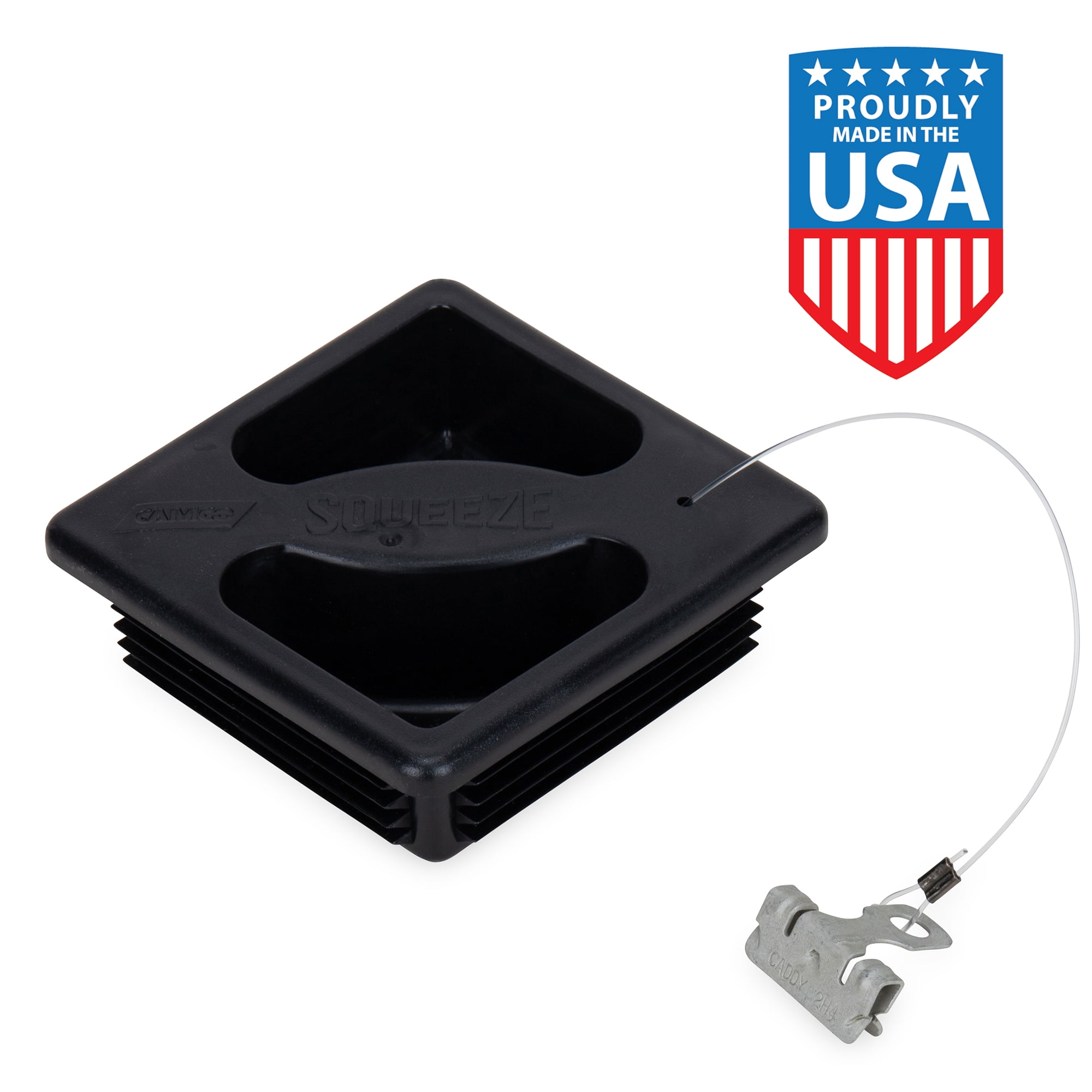 Camco RV Bumper Cap with Saver, Durable Plastic Square End Cover (Black, 4 in) bt8i6