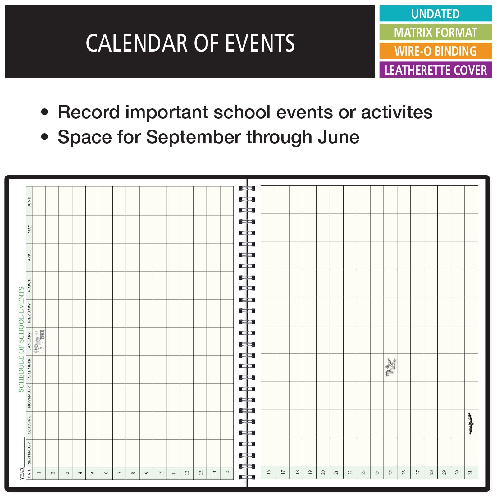 Elan Publishing Company Teacher Lesson Planner and Grade Book (Black, 8.5 in x 11 in) sy80l