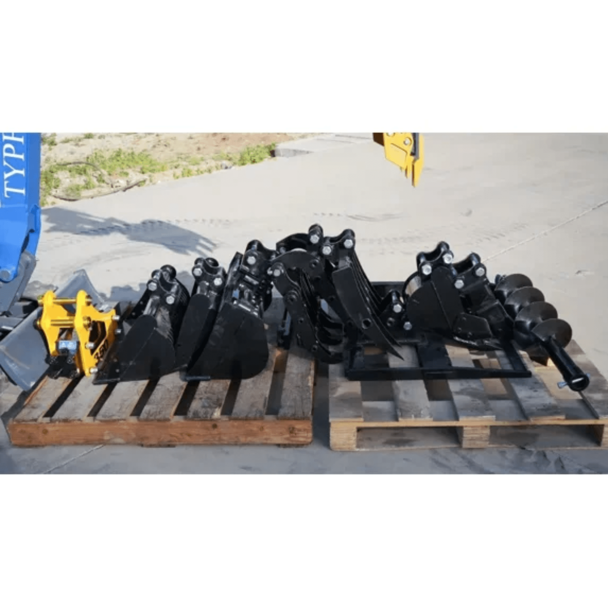 TYPHON TERROR XI Mini Excavator with 13 Attachments (Blue, 13.5hp) gmst4