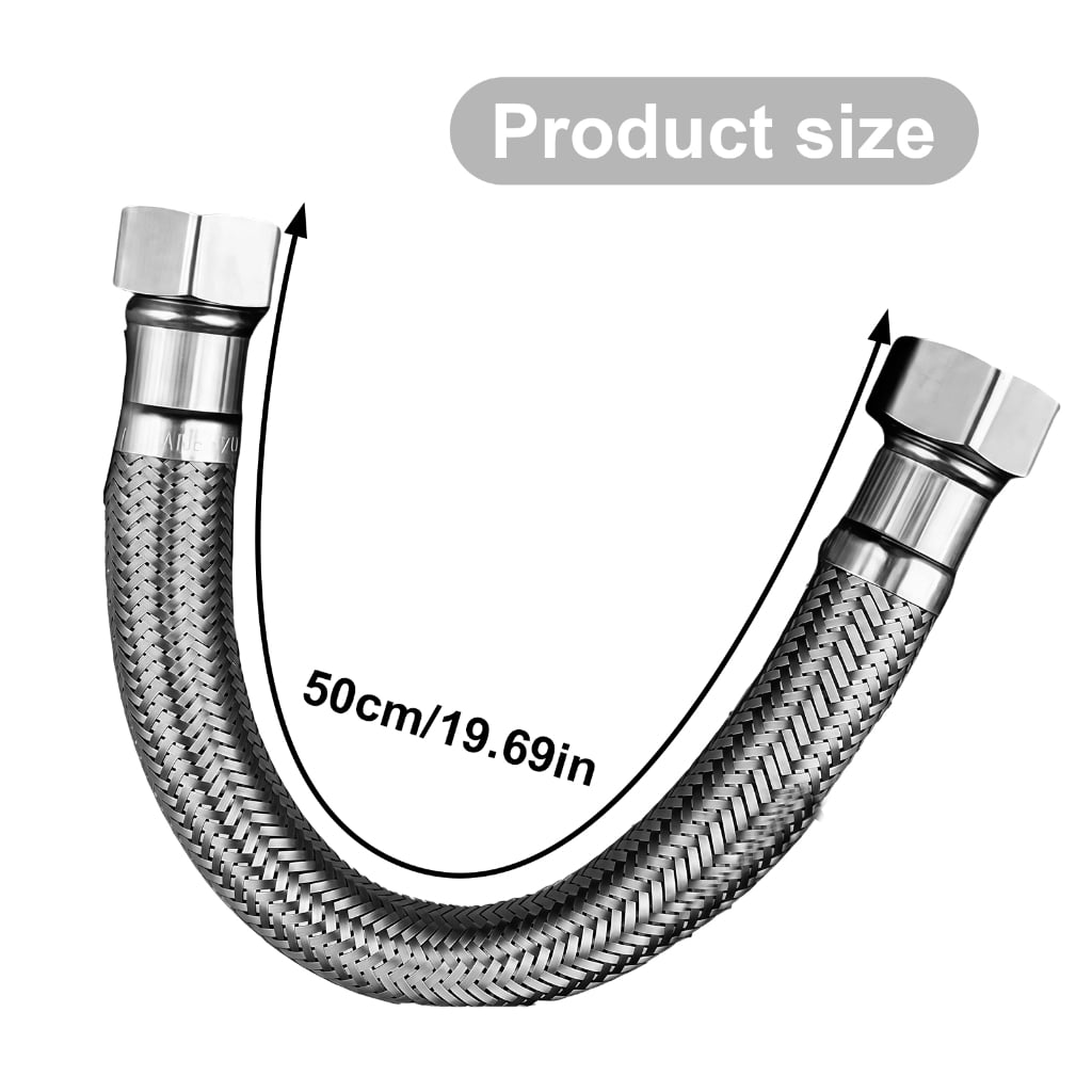 Bokcztml Heavy Duty Stainless Steel Double Ended Flexible Hose (Silver, 60 in) grnvs