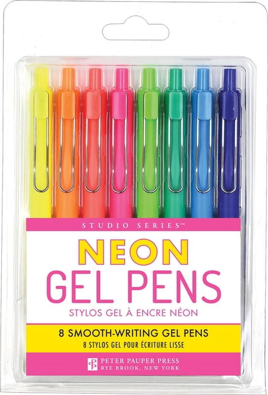 Peter Pauper Press Studio Series Neon Gel Pens (Vibrant Ink, Smooth Writing) (8 Count) wyjep