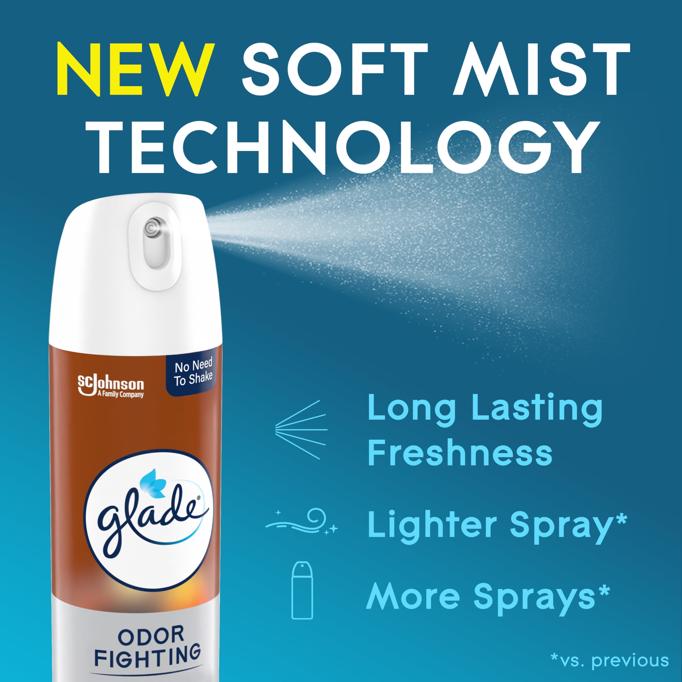 Glade Odor Fighting Soft Mist Air Freshener, Cashmere Woods Scent (2 Pack, 16.0 oz) 7xz55