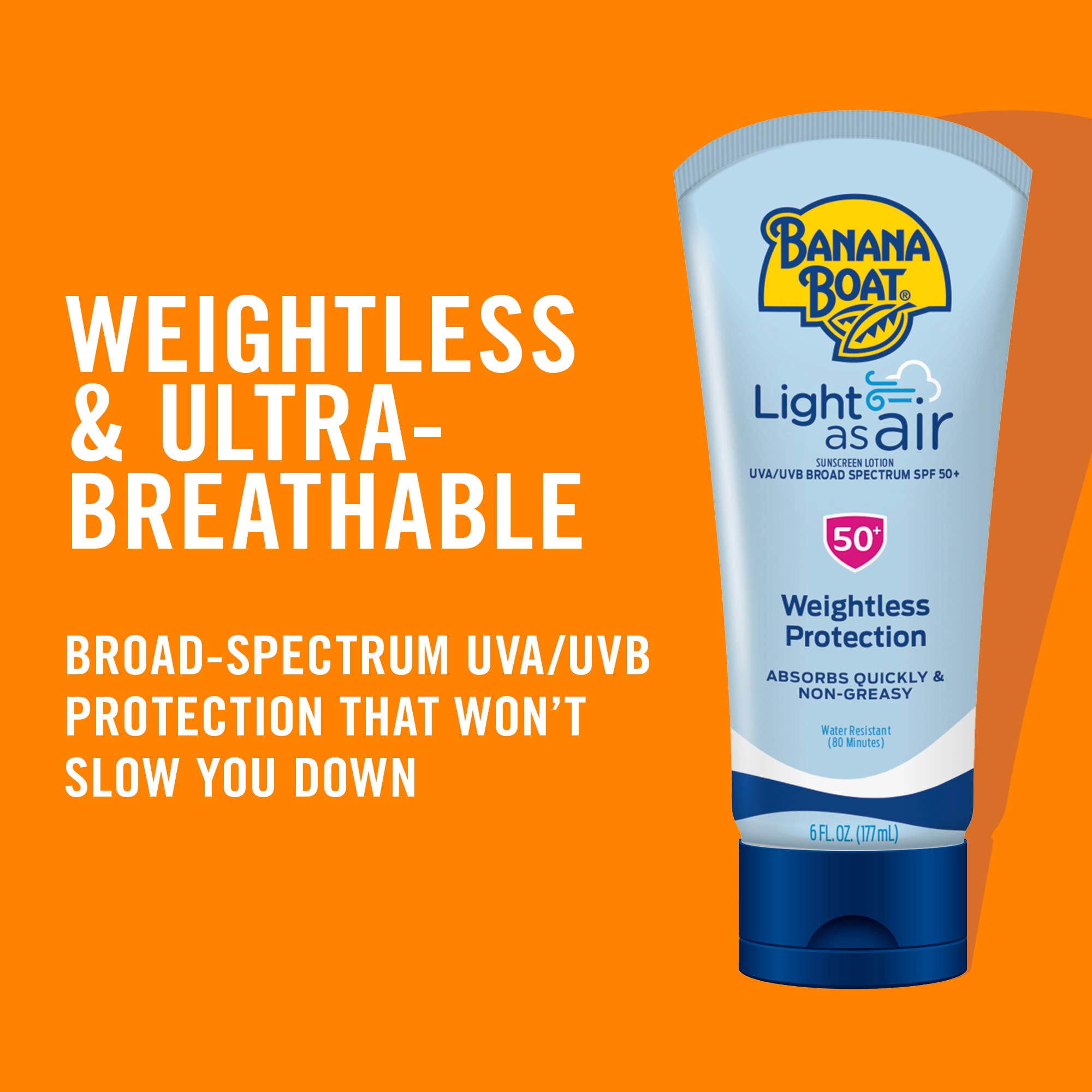 Banana Boat Light As Air Sunscreen Lotion SPF 50 Broad Spectrum Protection (Clear, 6 oz) bpue8