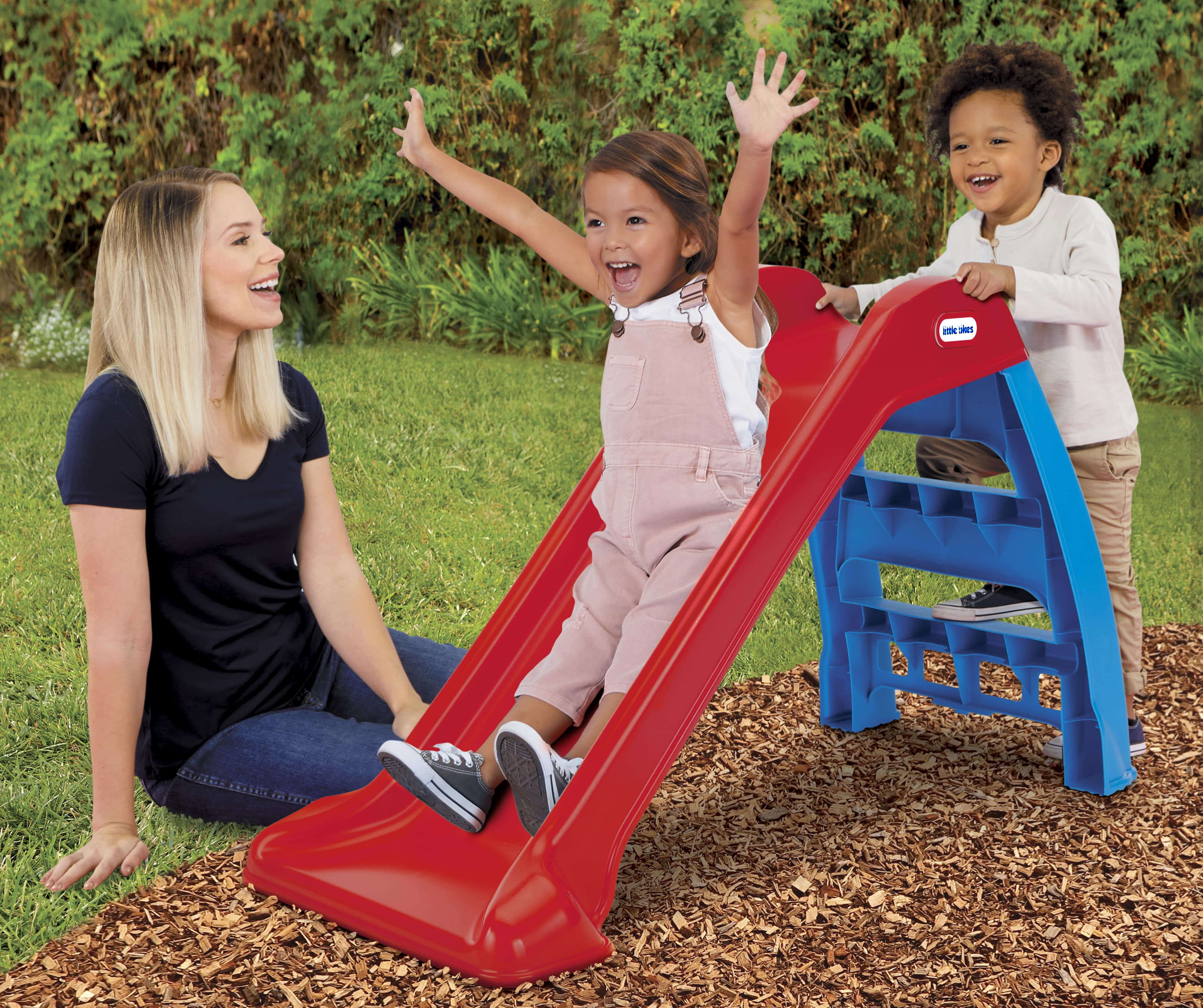 Little Tikes First Slide, Durable Indoor and Outdoor Toddler Playset, Foldable Design (Blue, 39 in x 18 in x 28 in) 2x9qt