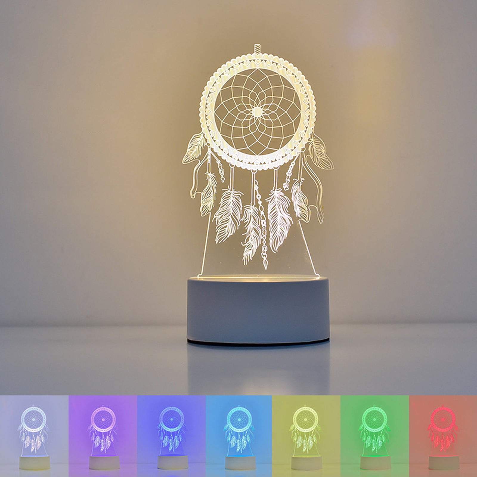 CVLNCYCLING 3D LED Desk Lamp with USB Port (7 Color Changing, 10 in) sndms
