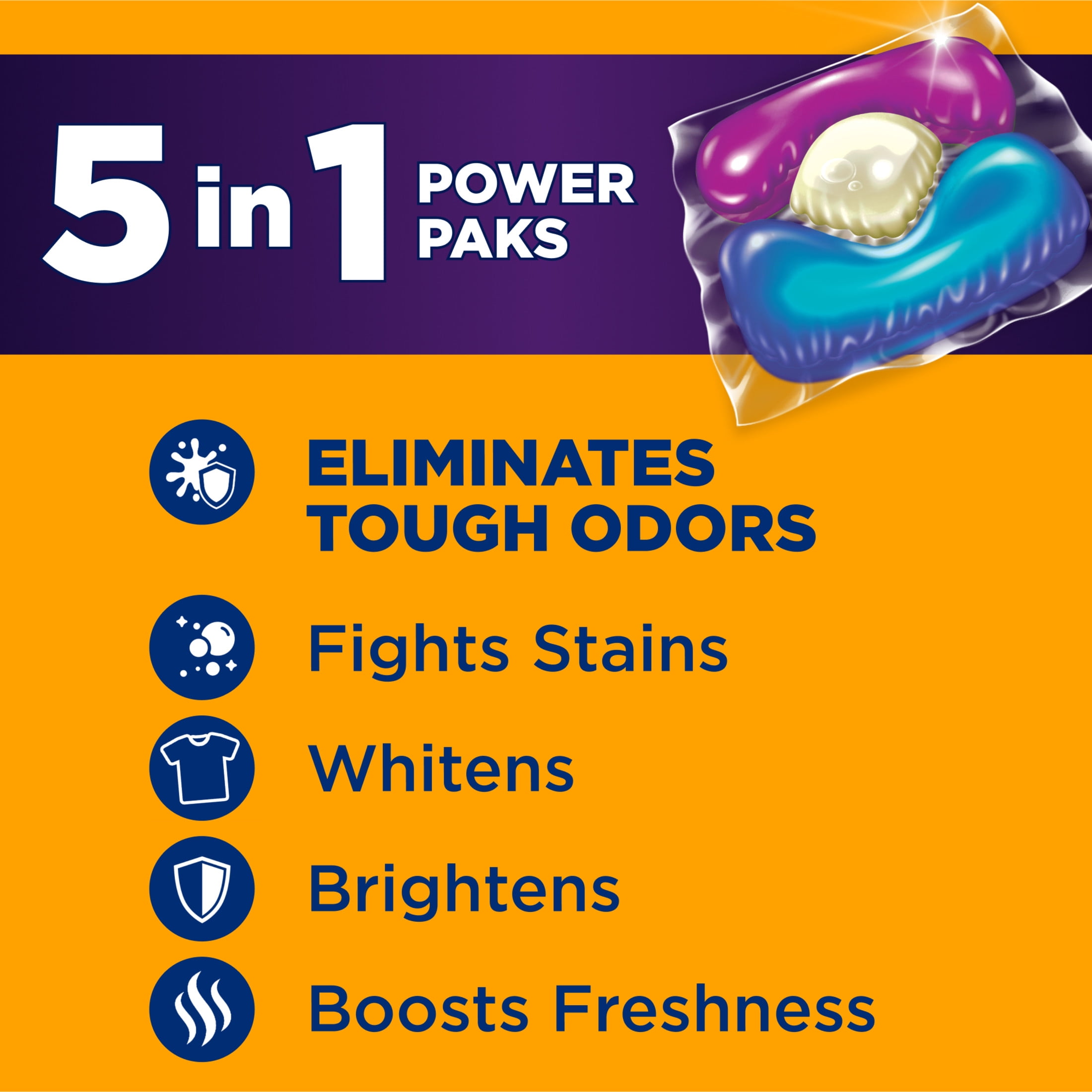 ARM & HAMMER Plus OxiClean Odor Blasters 5-in-1 Laundry Detergent Power Paks (Fresh Burst, 42 Ct) ikqn3